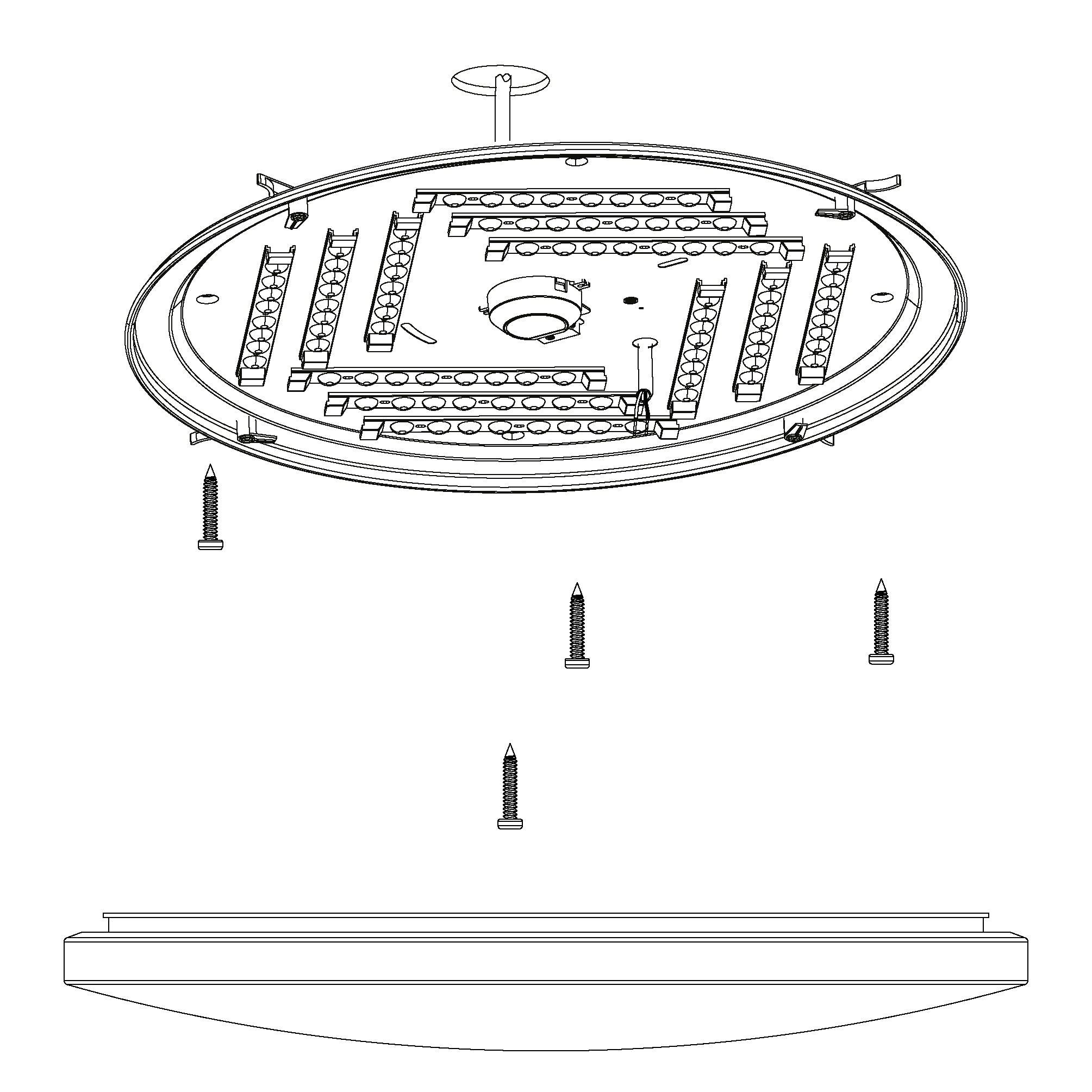 eglo frania s round led flush ceiling light 55cm hallway lighting 