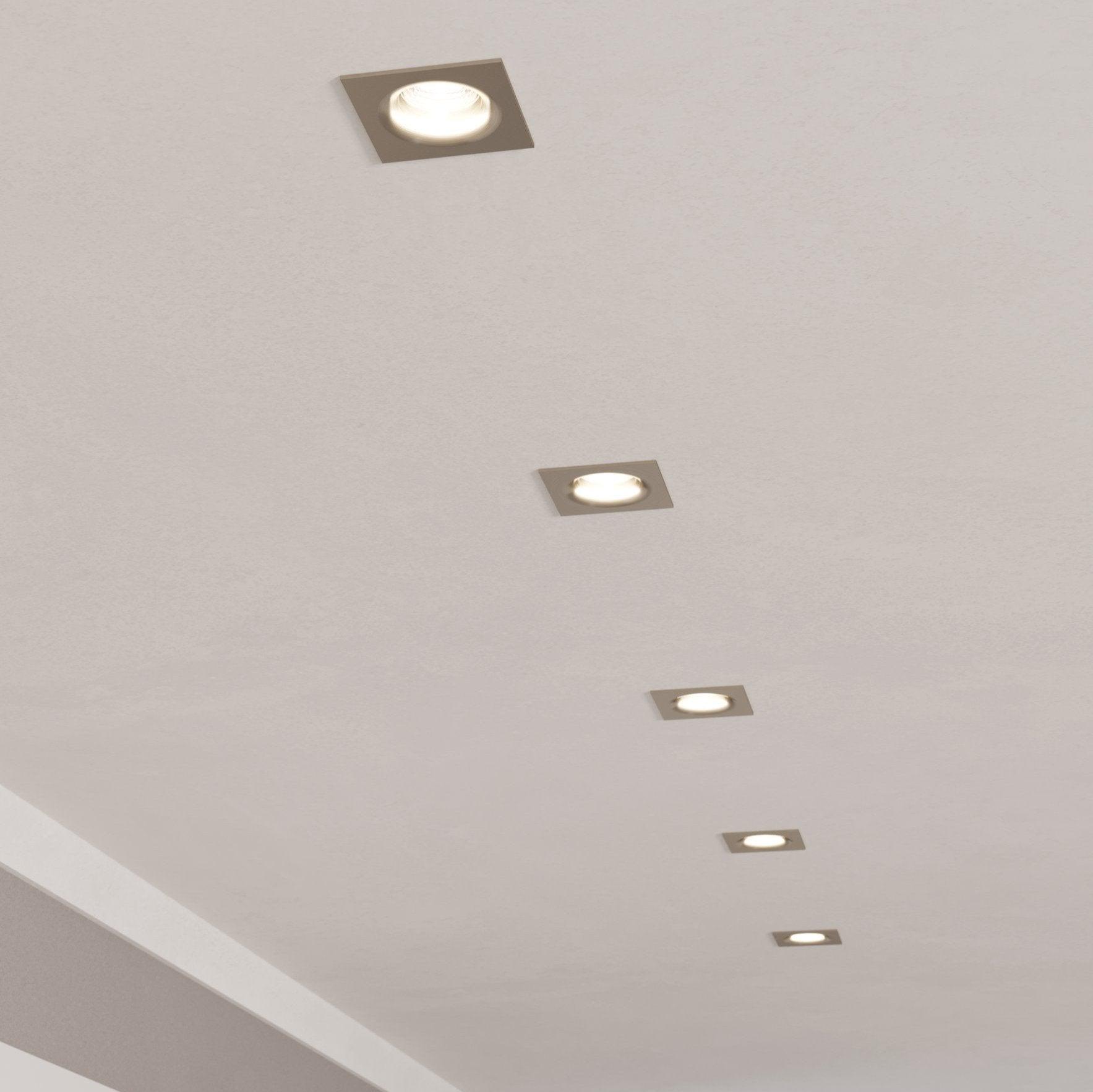 eglo saliceto square led nickel recessed downlight cool white