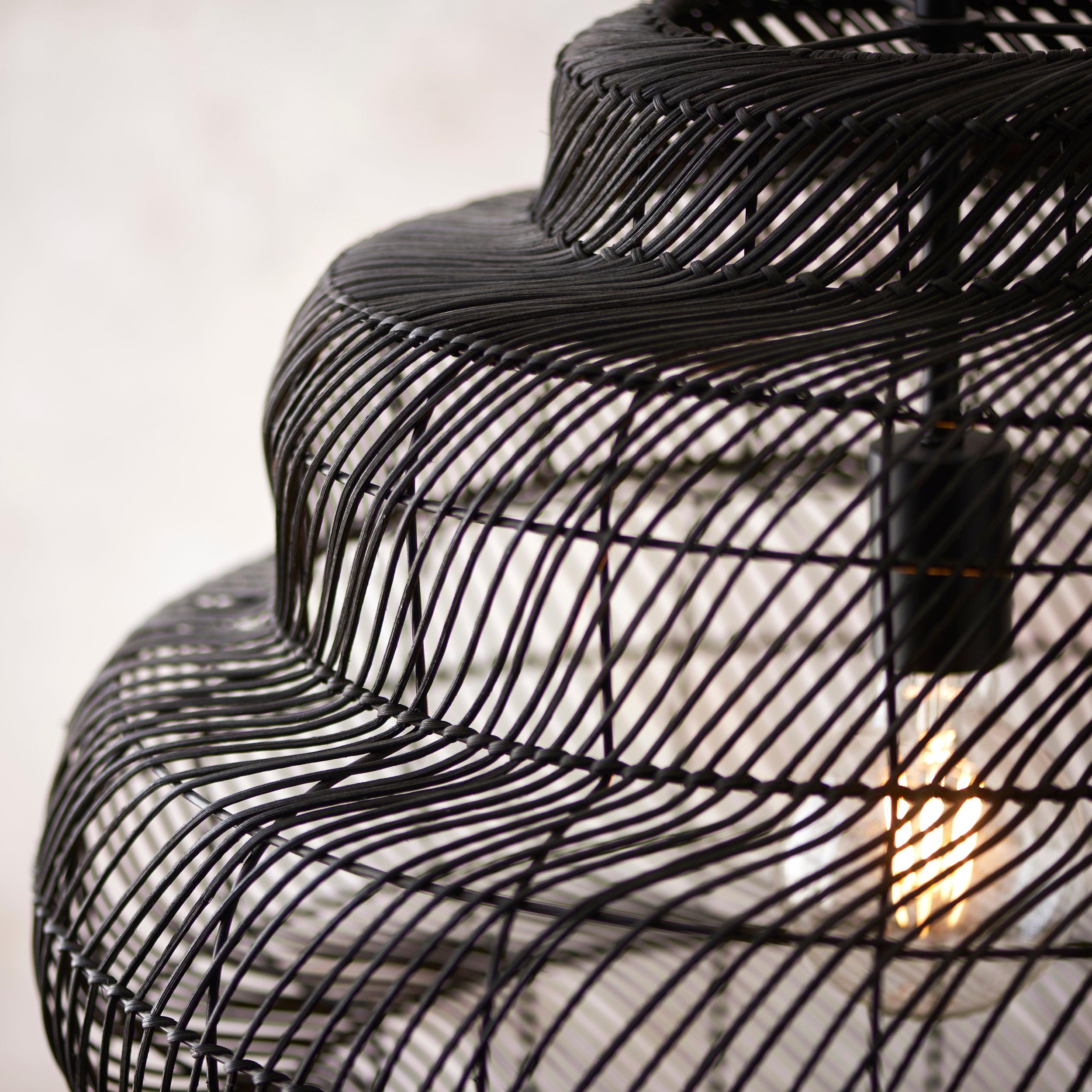 Tenoko Black Rattan Pendant Light