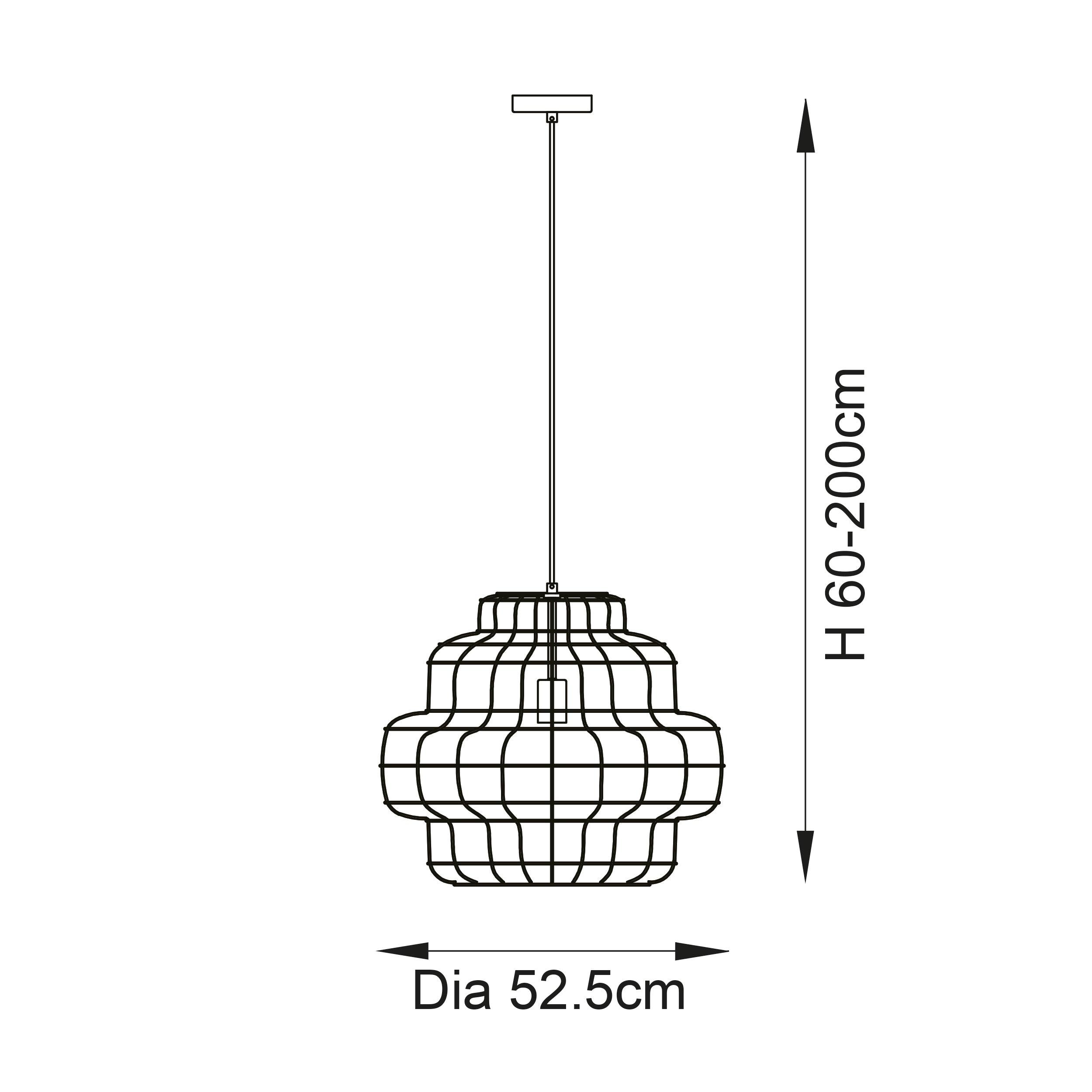 Tenoko Black Rattan Pendant Light
