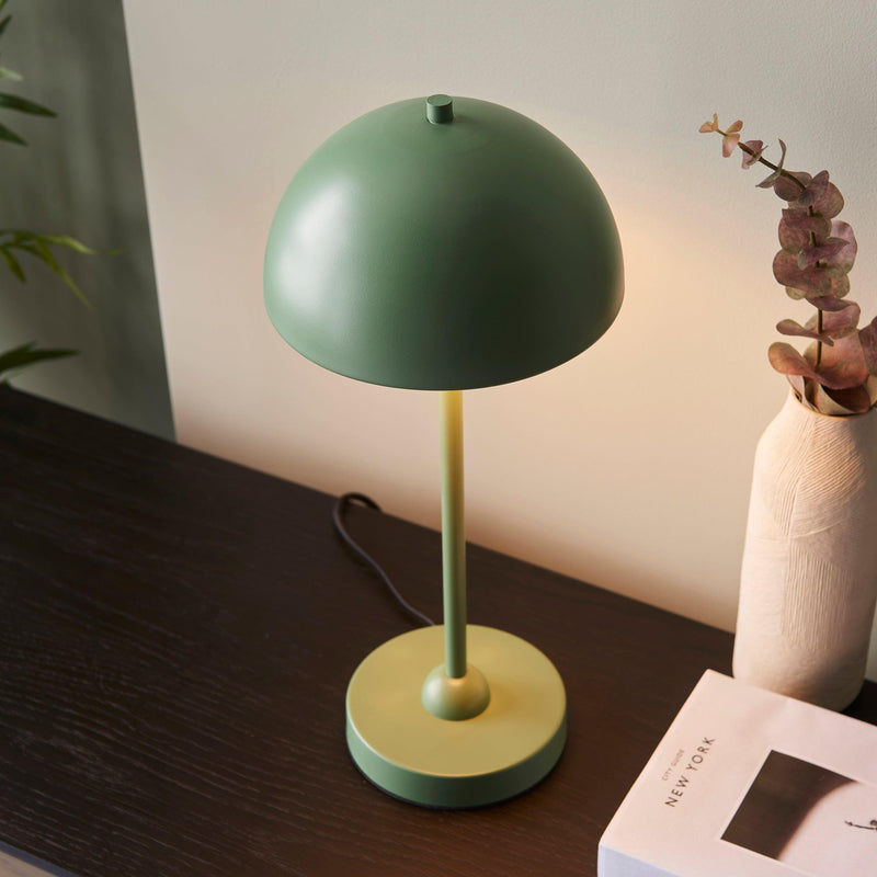 Saroma 1 Light Matt Green Table Lamp - Damaged Box Item Perfect