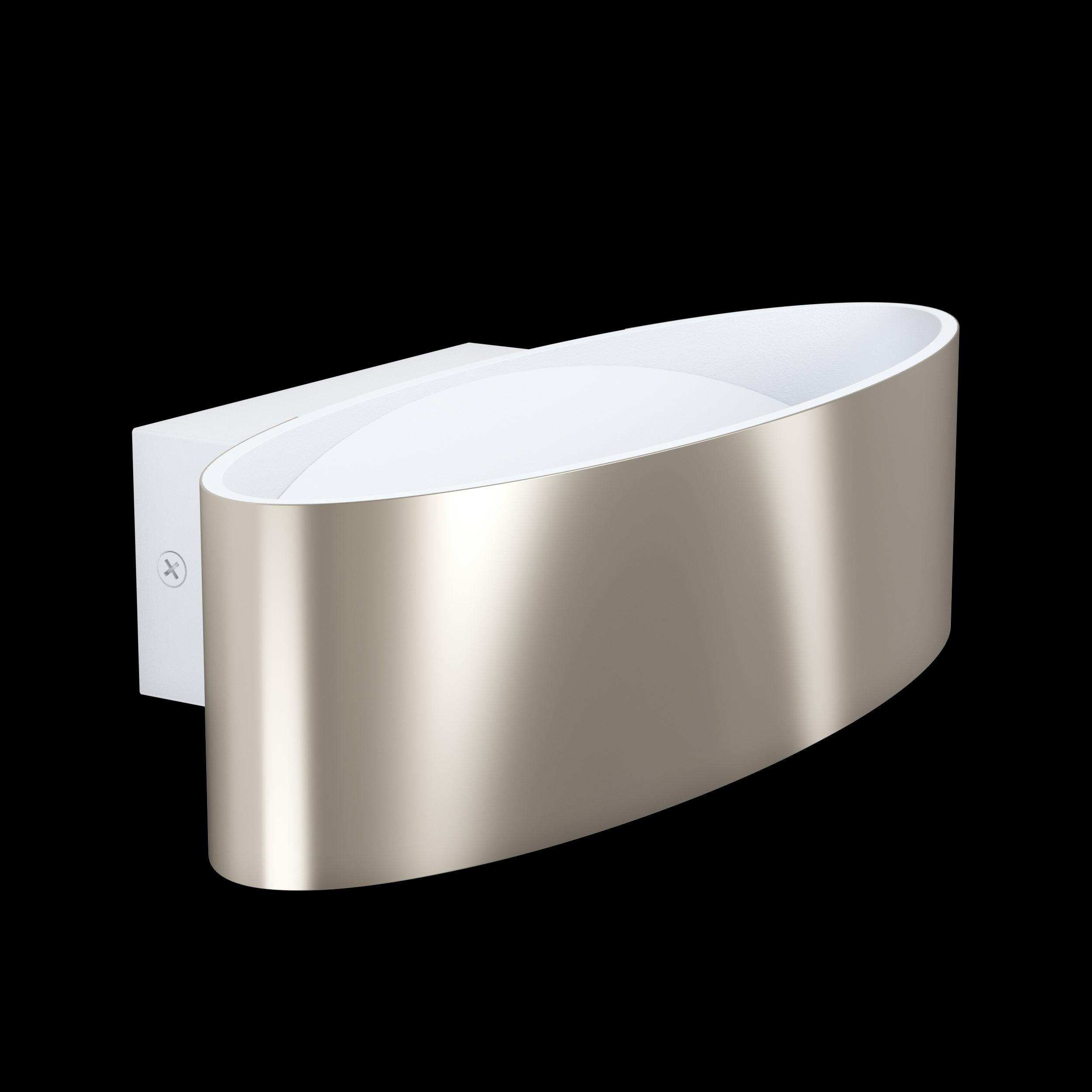 eglo maccacari curved nickel led wall light