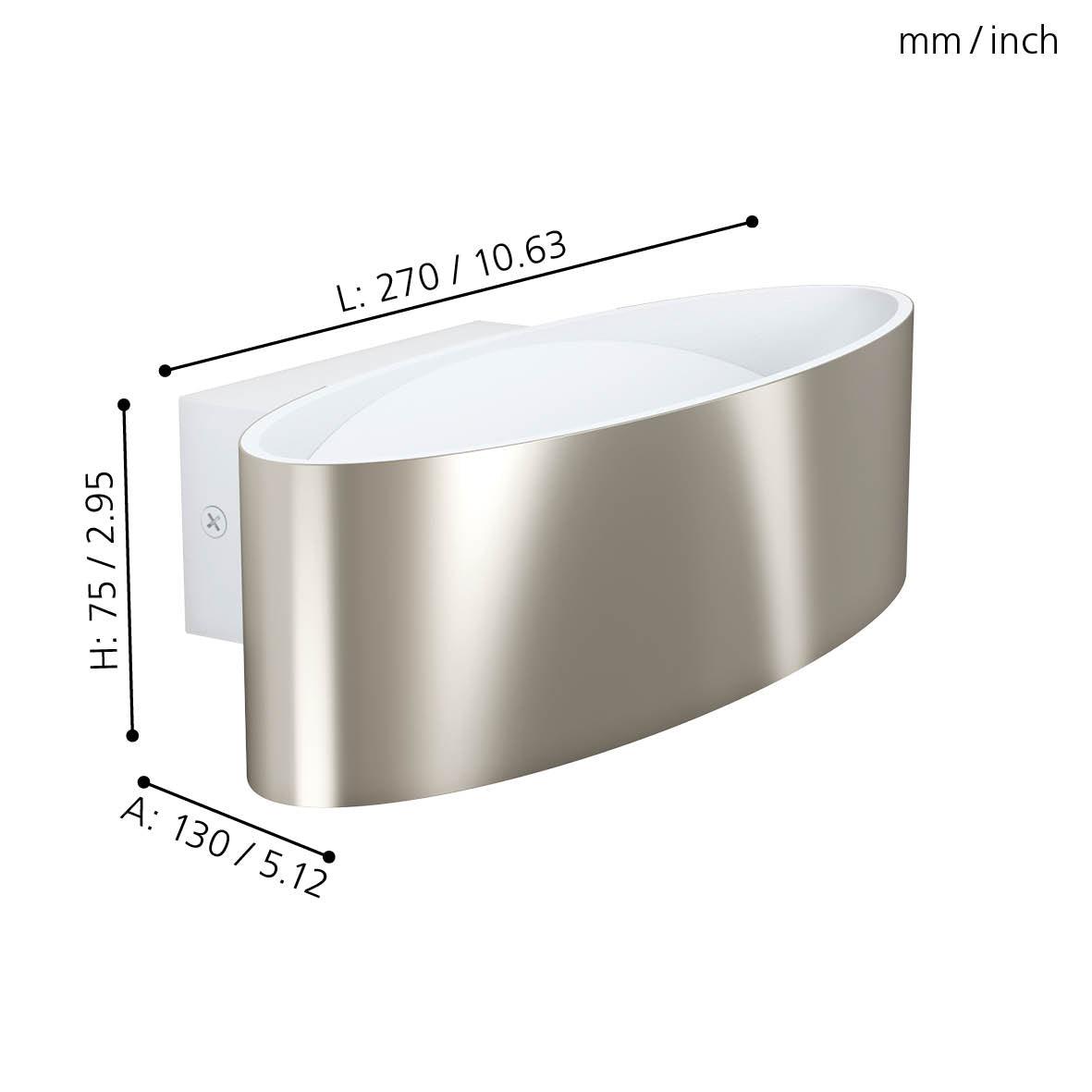 eglo maccacari curved nickel led wall light living room image