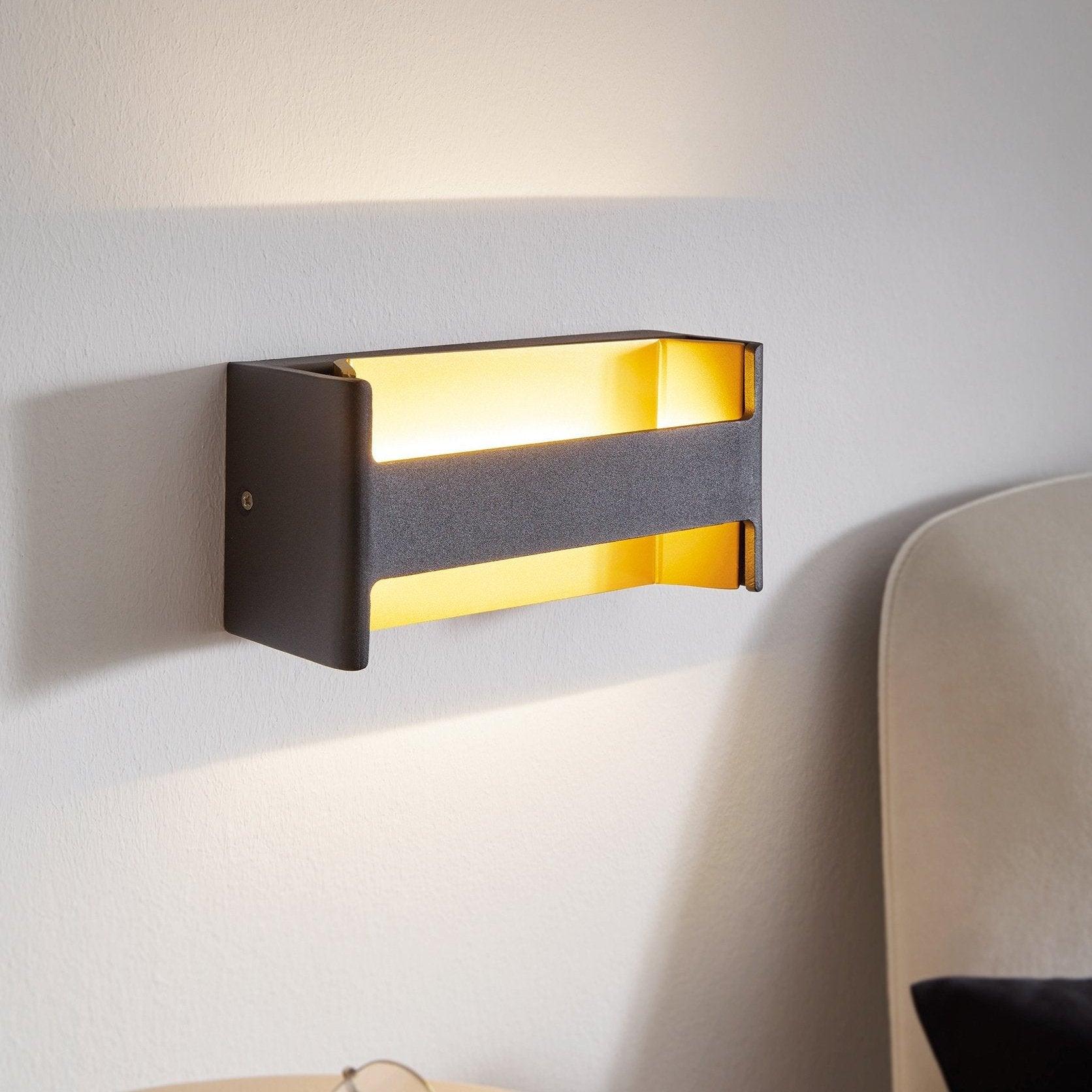 eglo feloniche black gold led wall light