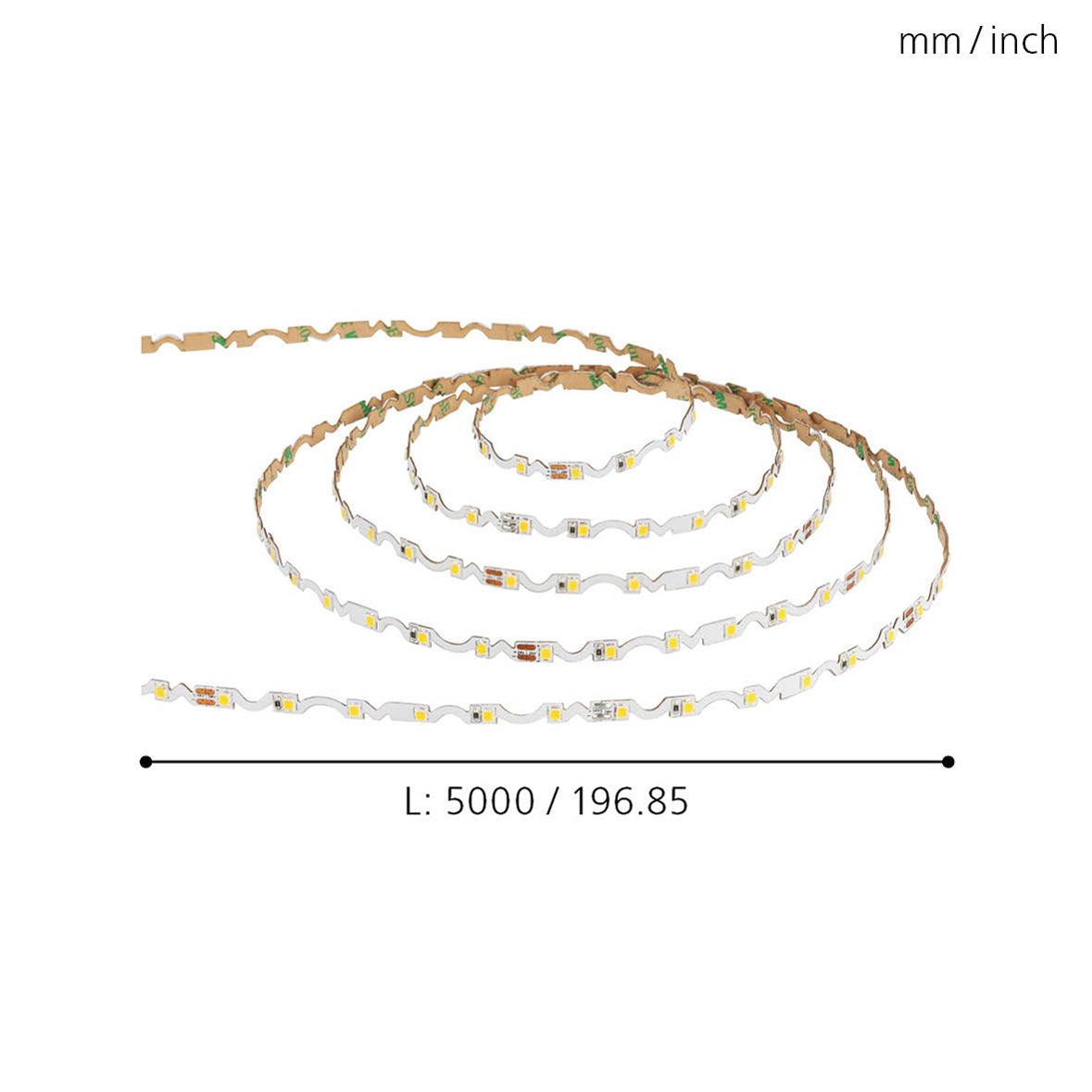 eglo flexible stripe 5m led light strip warm white living room close up