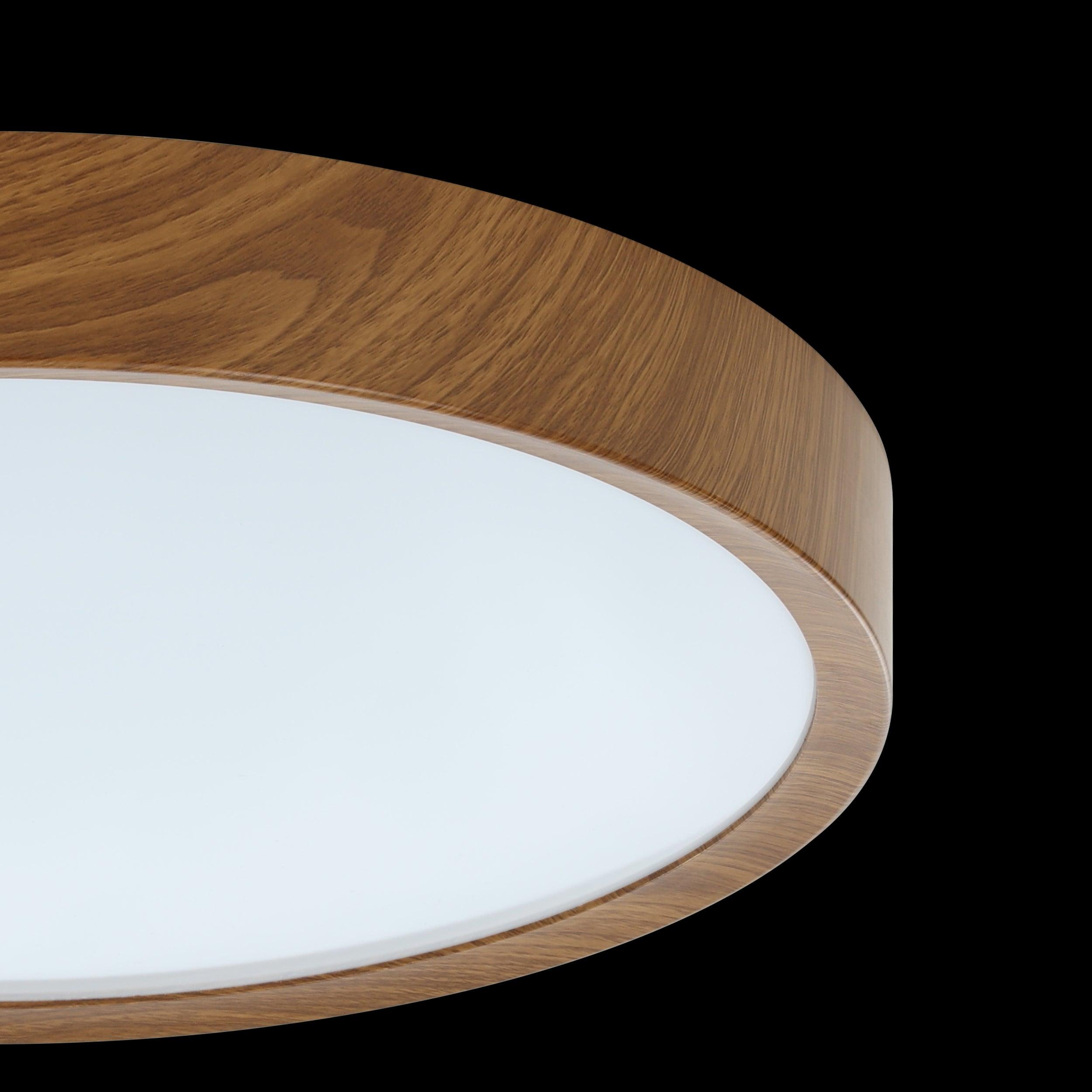 eglo musurita wood effect round led flush ceiling light 44cm Kitchen Lighting Close Up