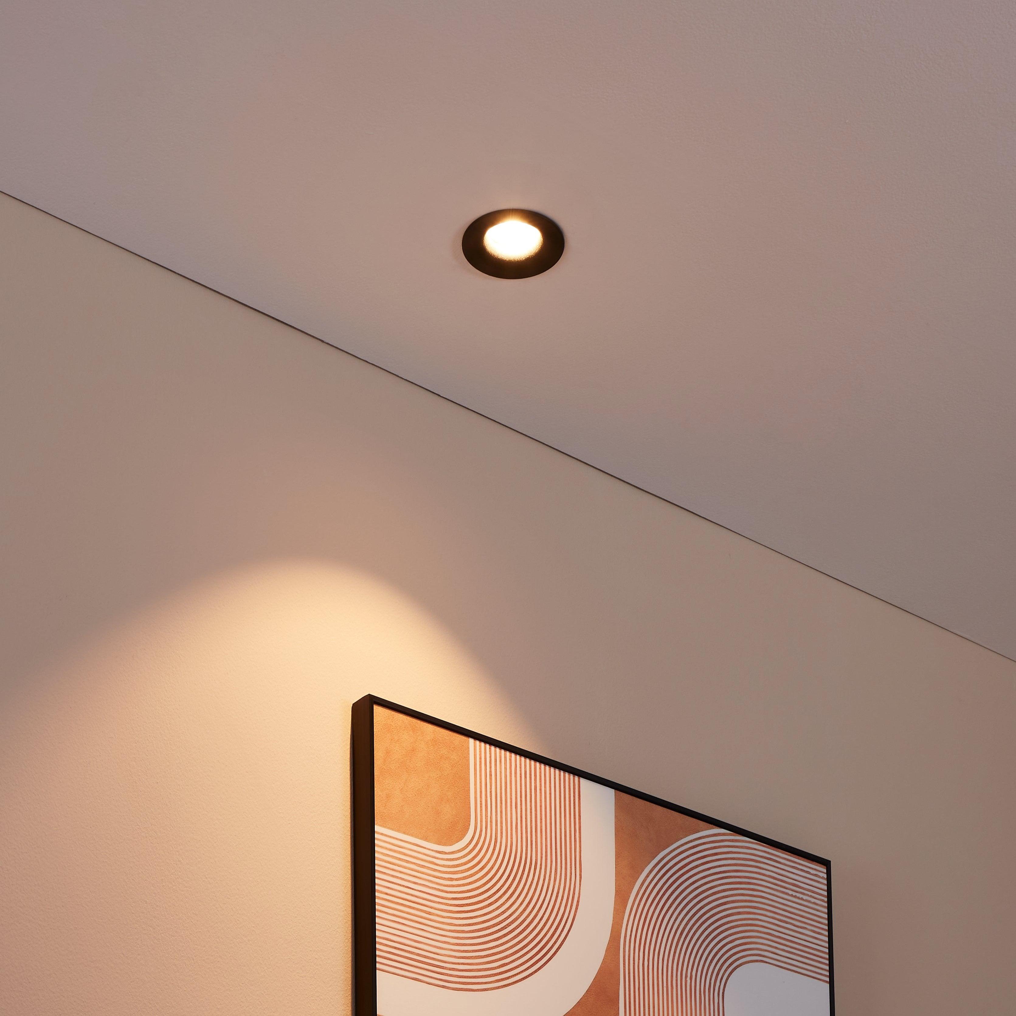 eglo saliceto led black round recessed downlight living room image