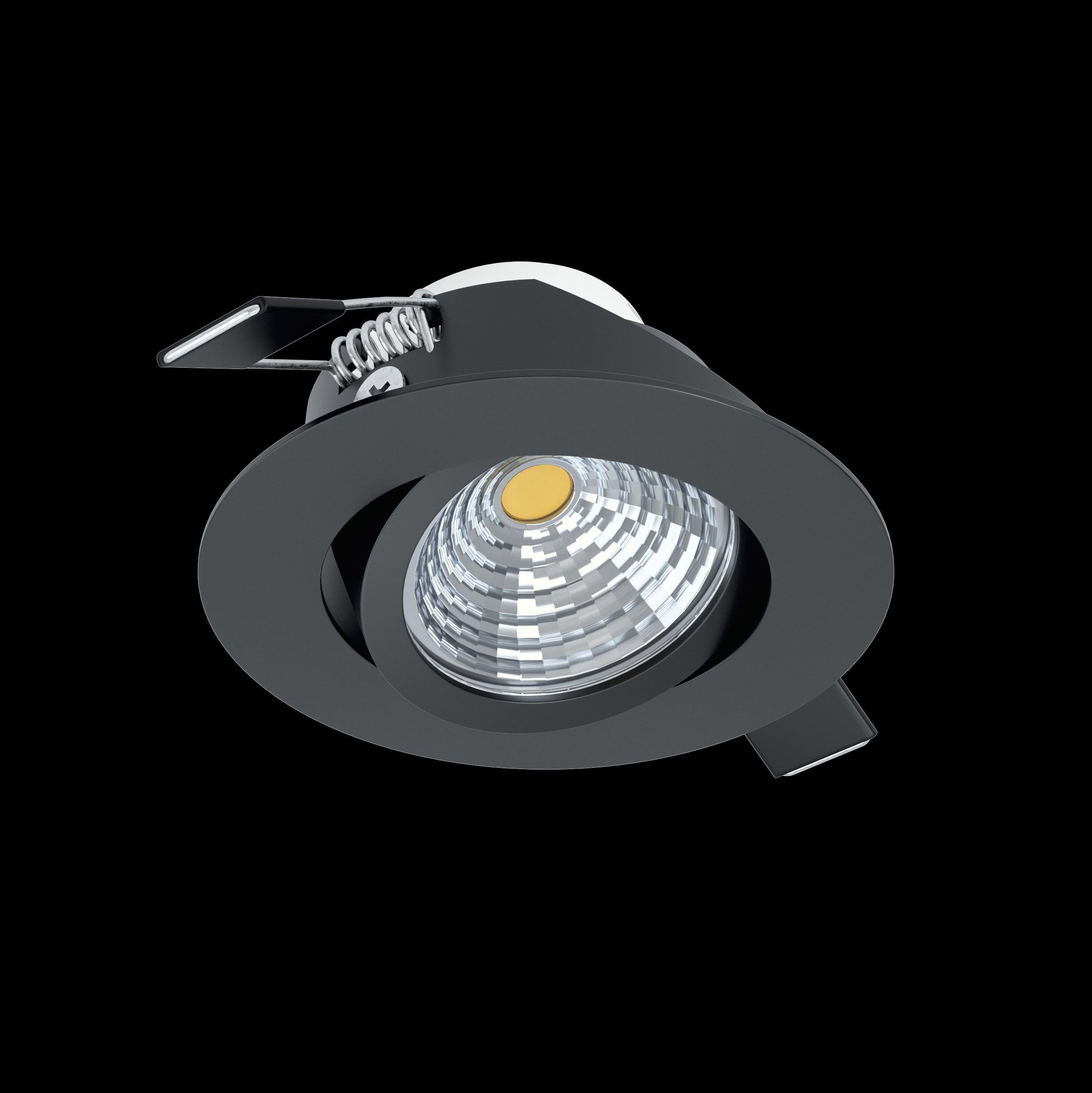 eglo saliceto led black recessed downlight warm white hallway lighting 