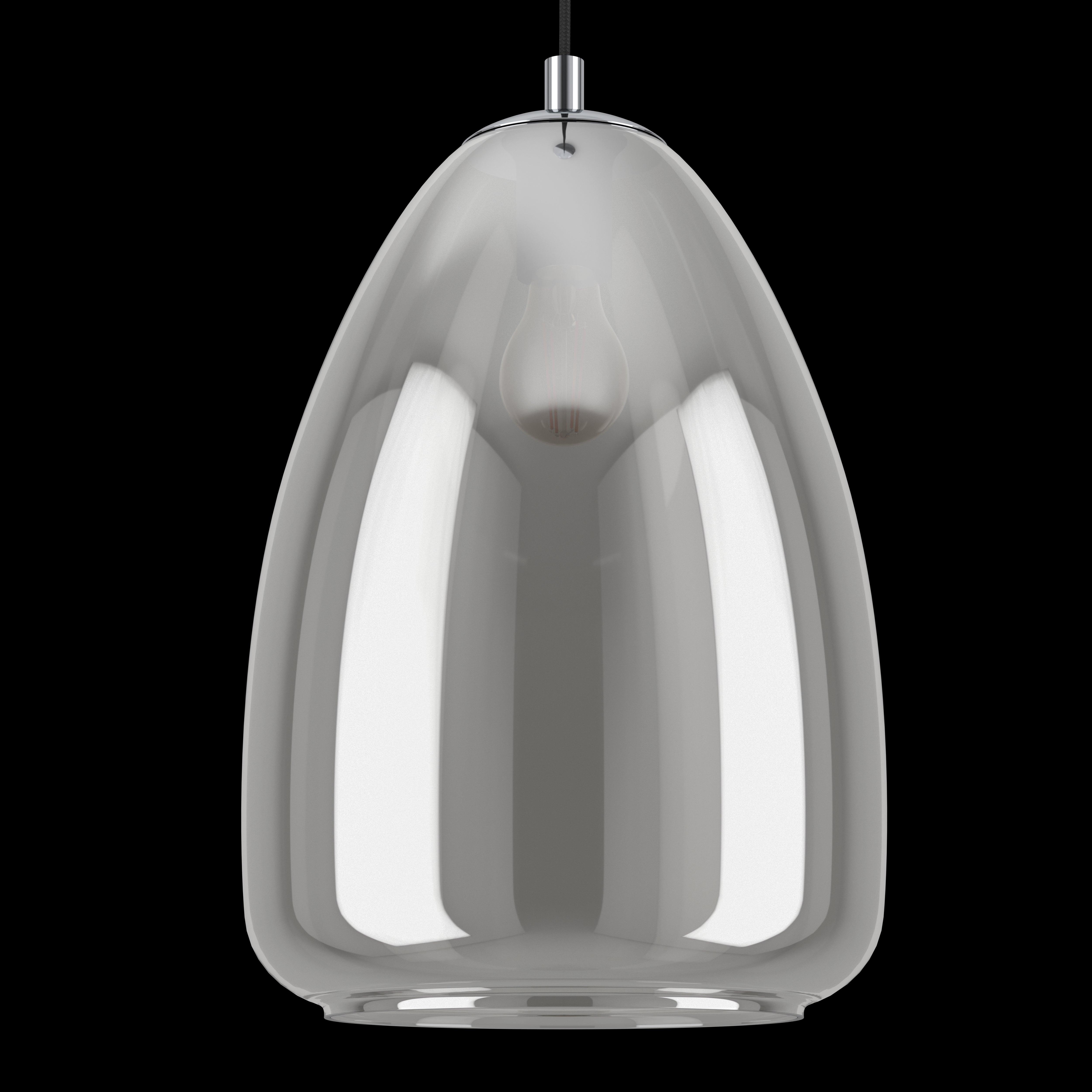 eglo alobrase rounded smoked glass ceiling pendant Kitchen Lighting Close Up