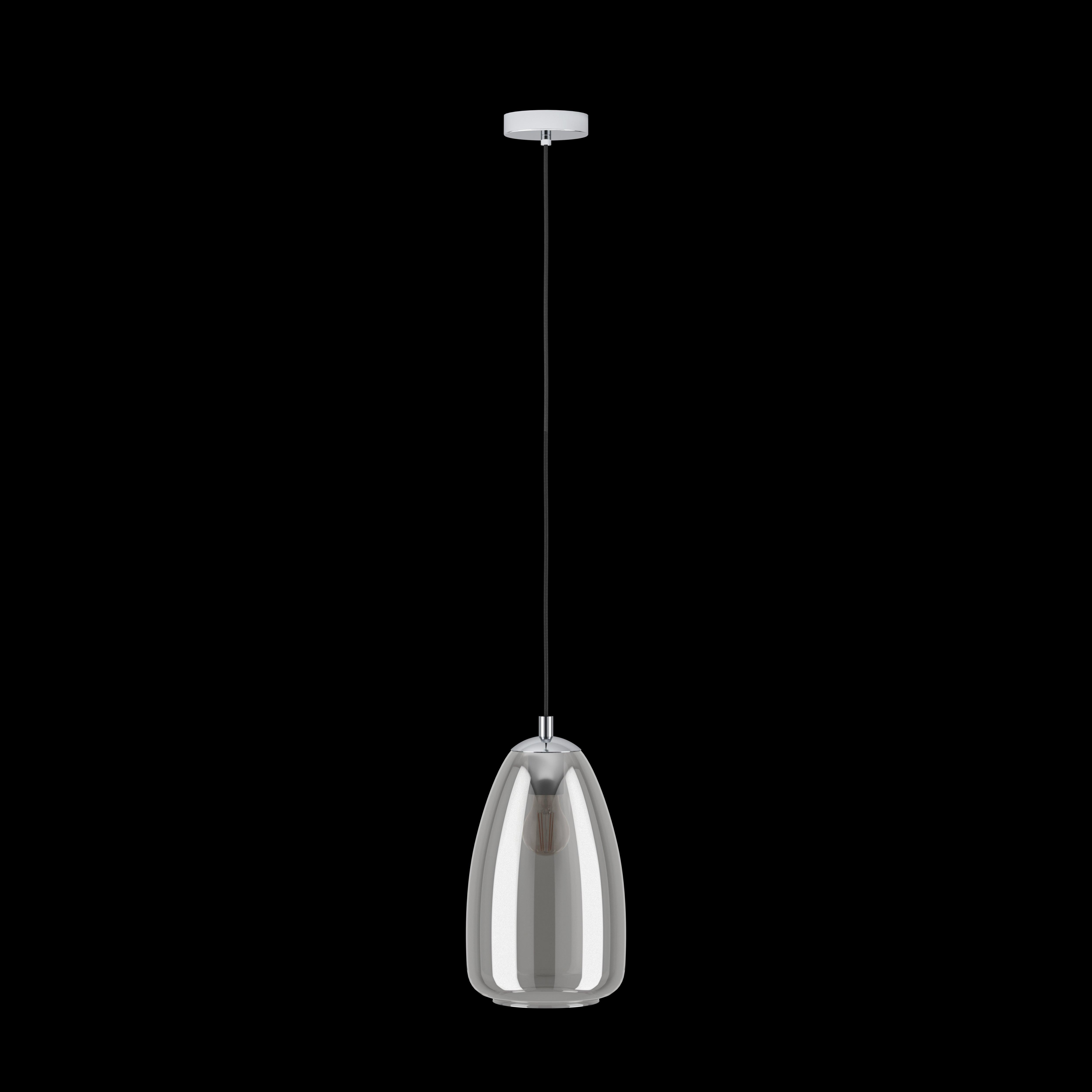 eglo alobrase chrome smoked black glass ceiling pendant living room image