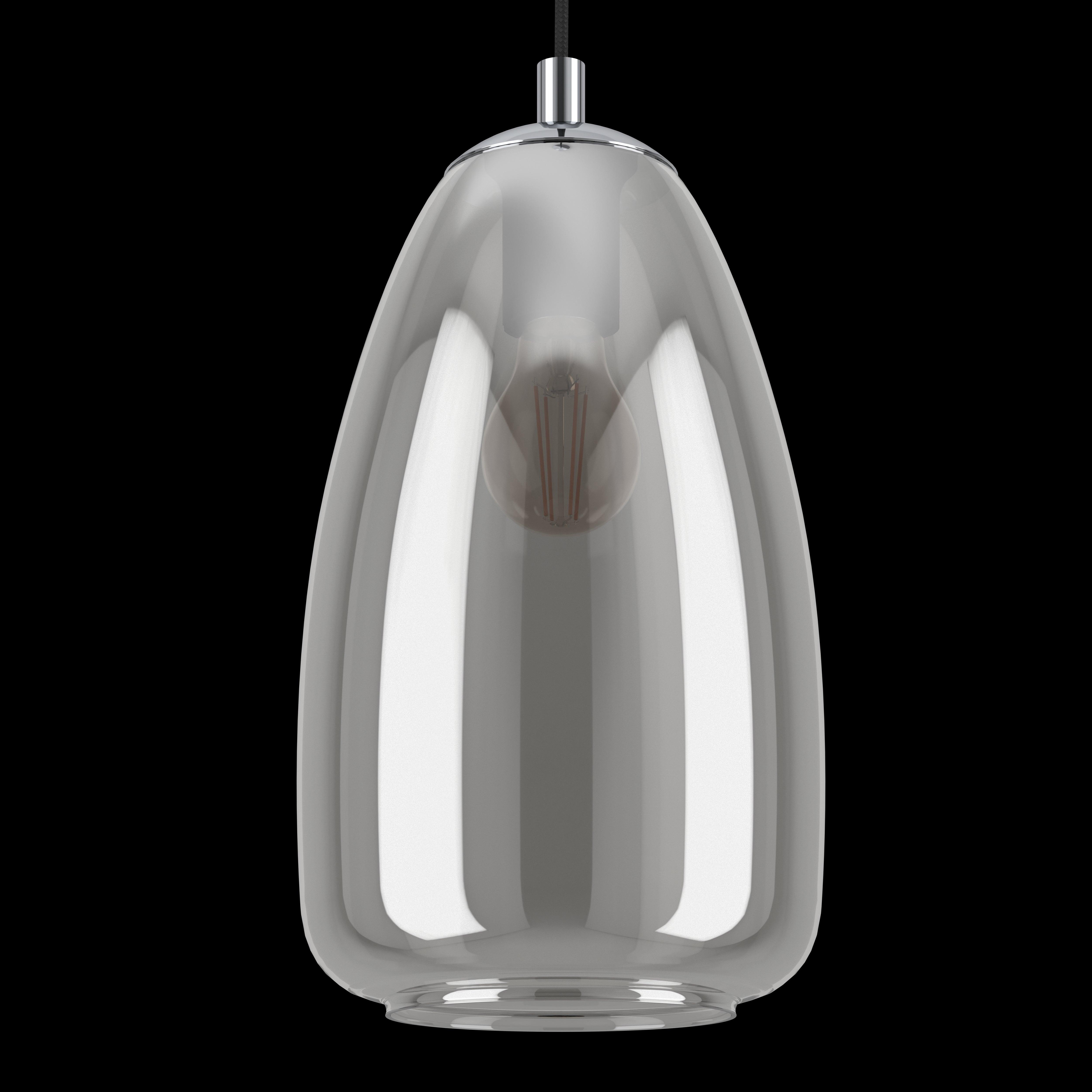 eglo alobrase chrome smoked black glass ceiling pendant kitchen lighting 