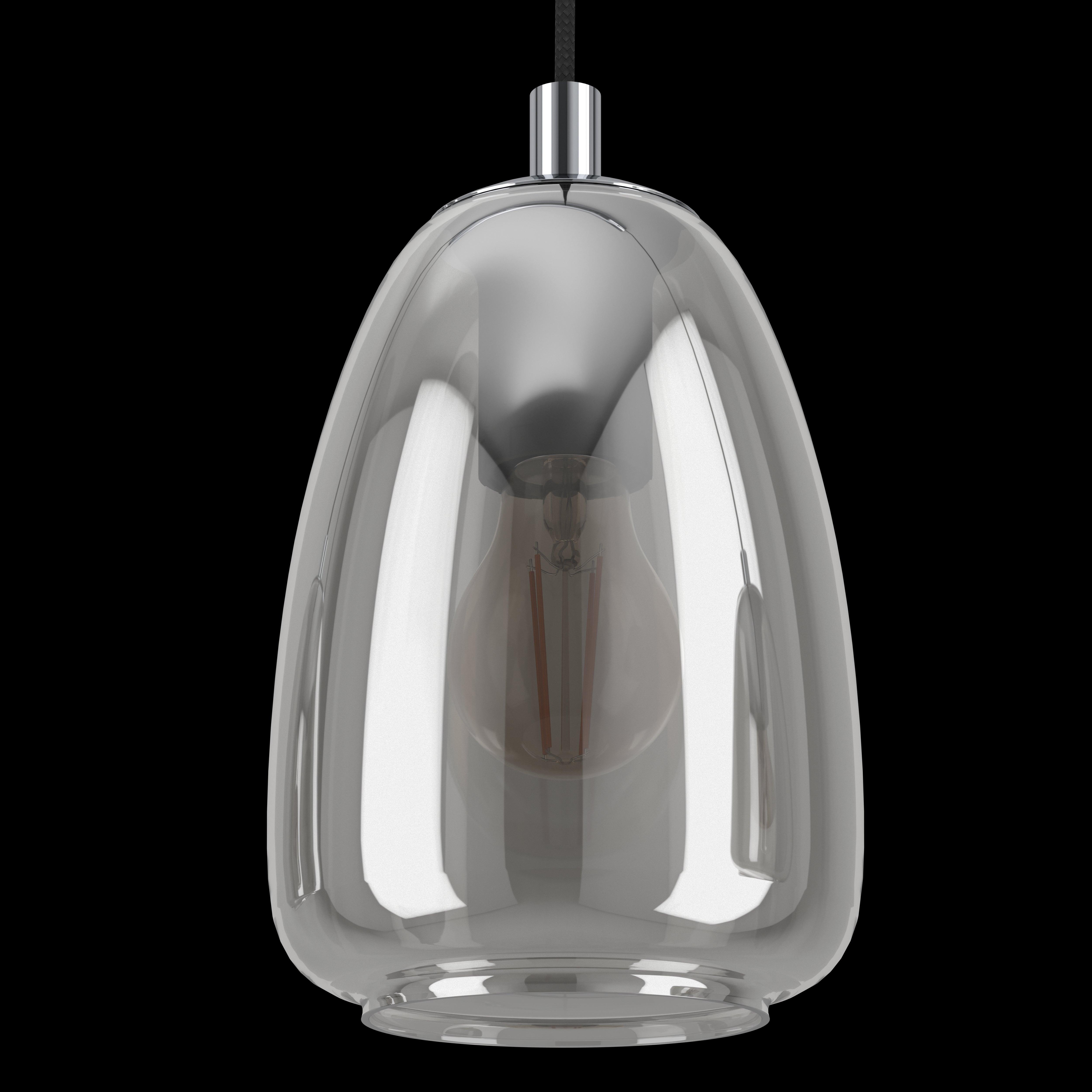 eglo alobrase 4 light chrome smoked black glass ceiling pendant Kitchen Lighting Close Up