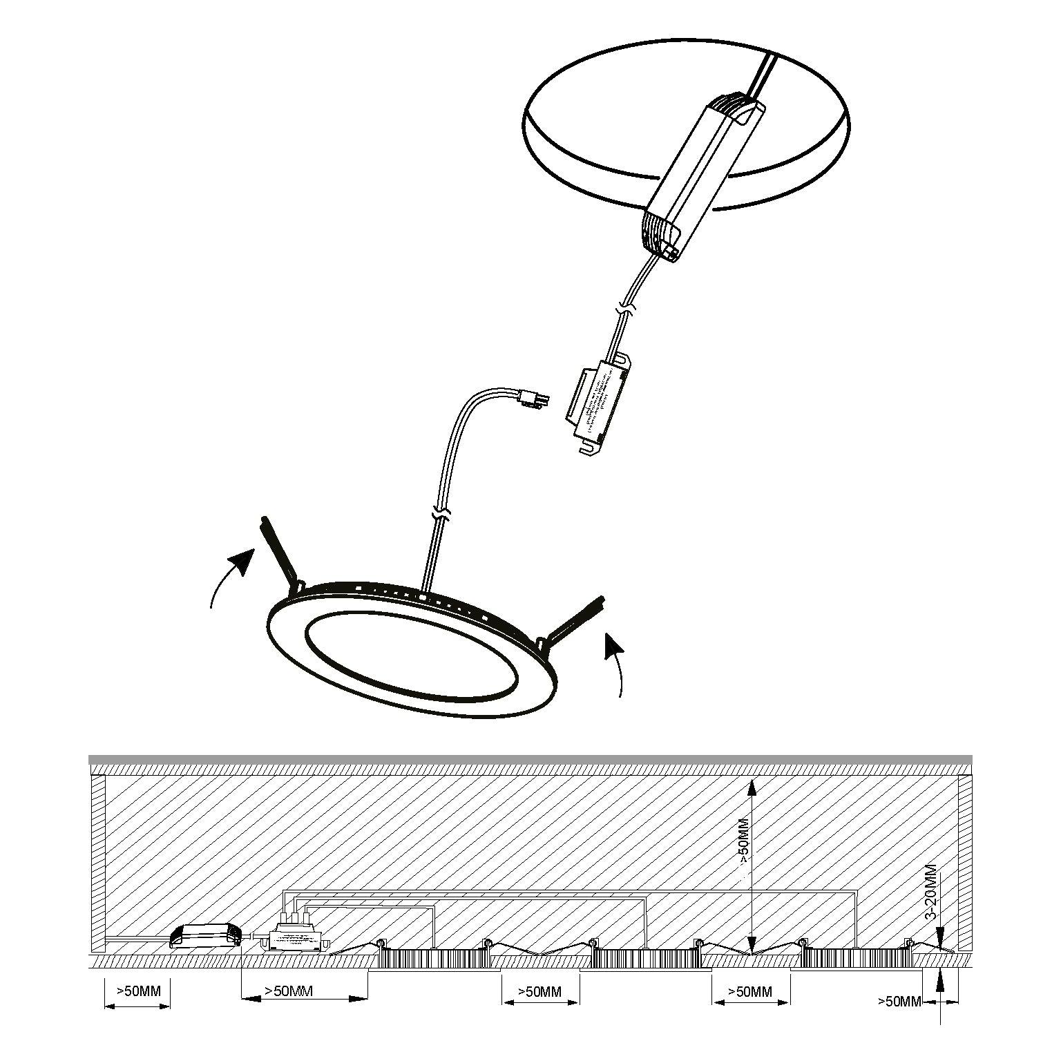 eglo fueva 1 pack of 3 led nickel recessed downlights living room image