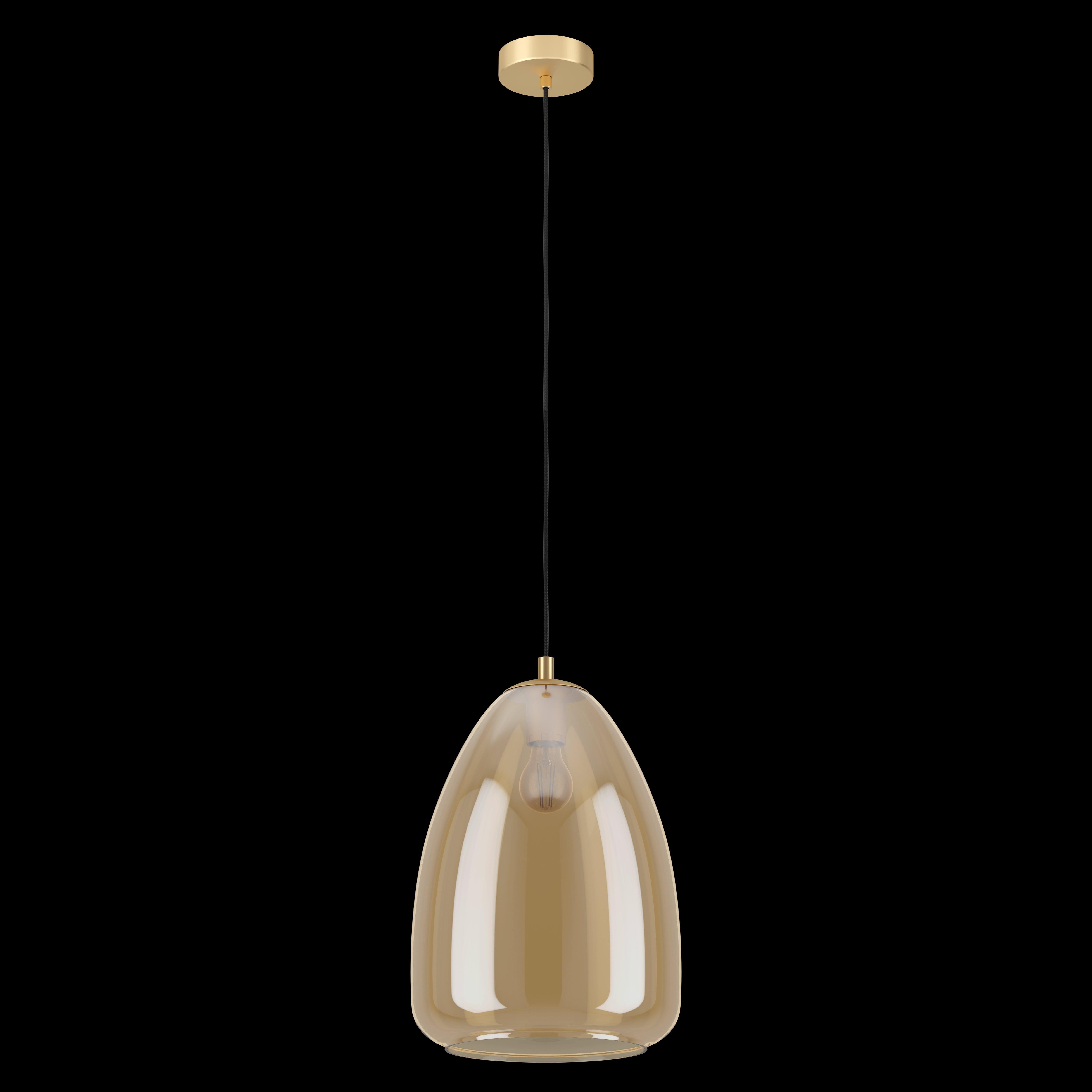 eglo alobrase smoked amber glass ceiling pendant 30cm kitchen lighting 