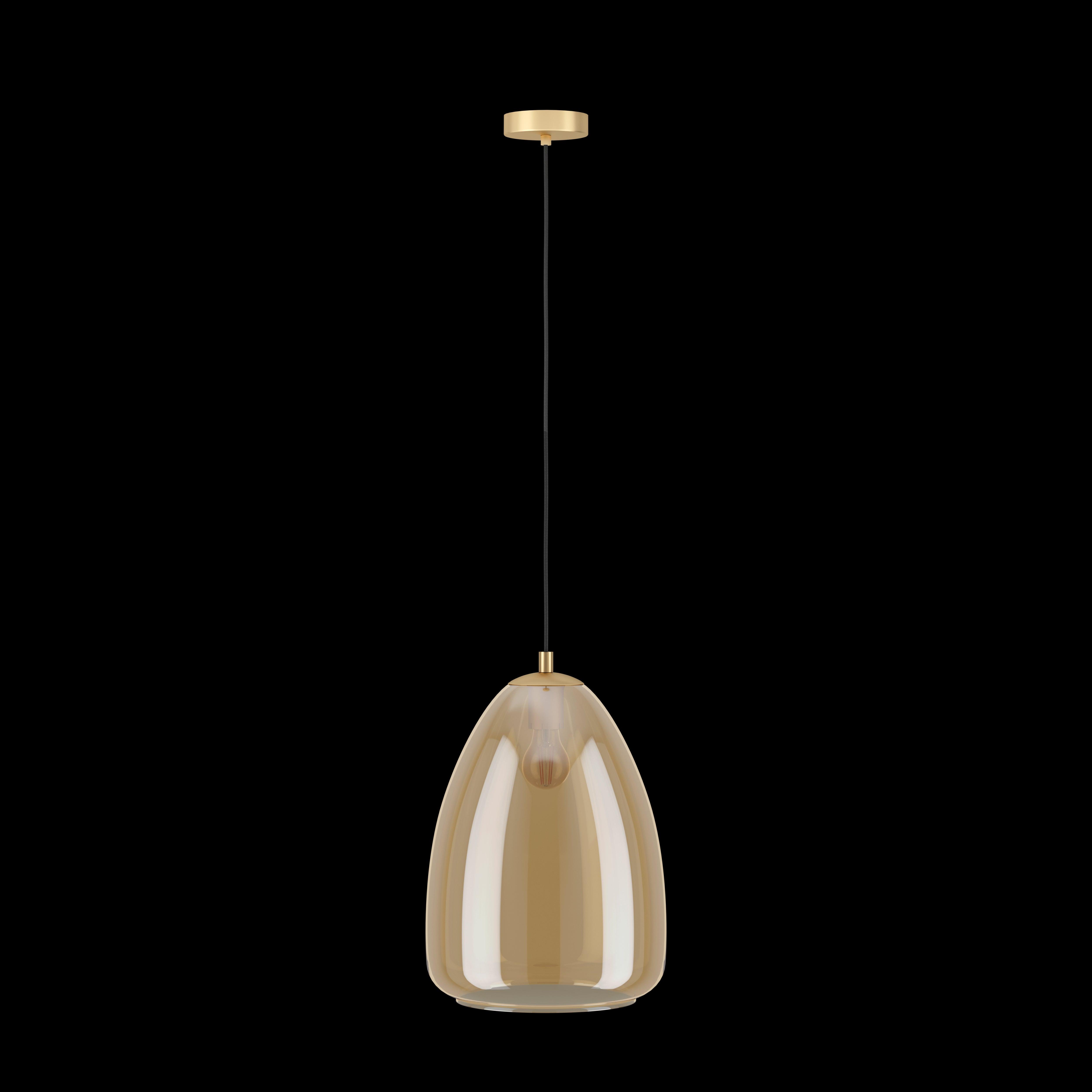 eglo alobrase smoked amber glass ceiling pendant 30cm Kitchen Lighting Close Up