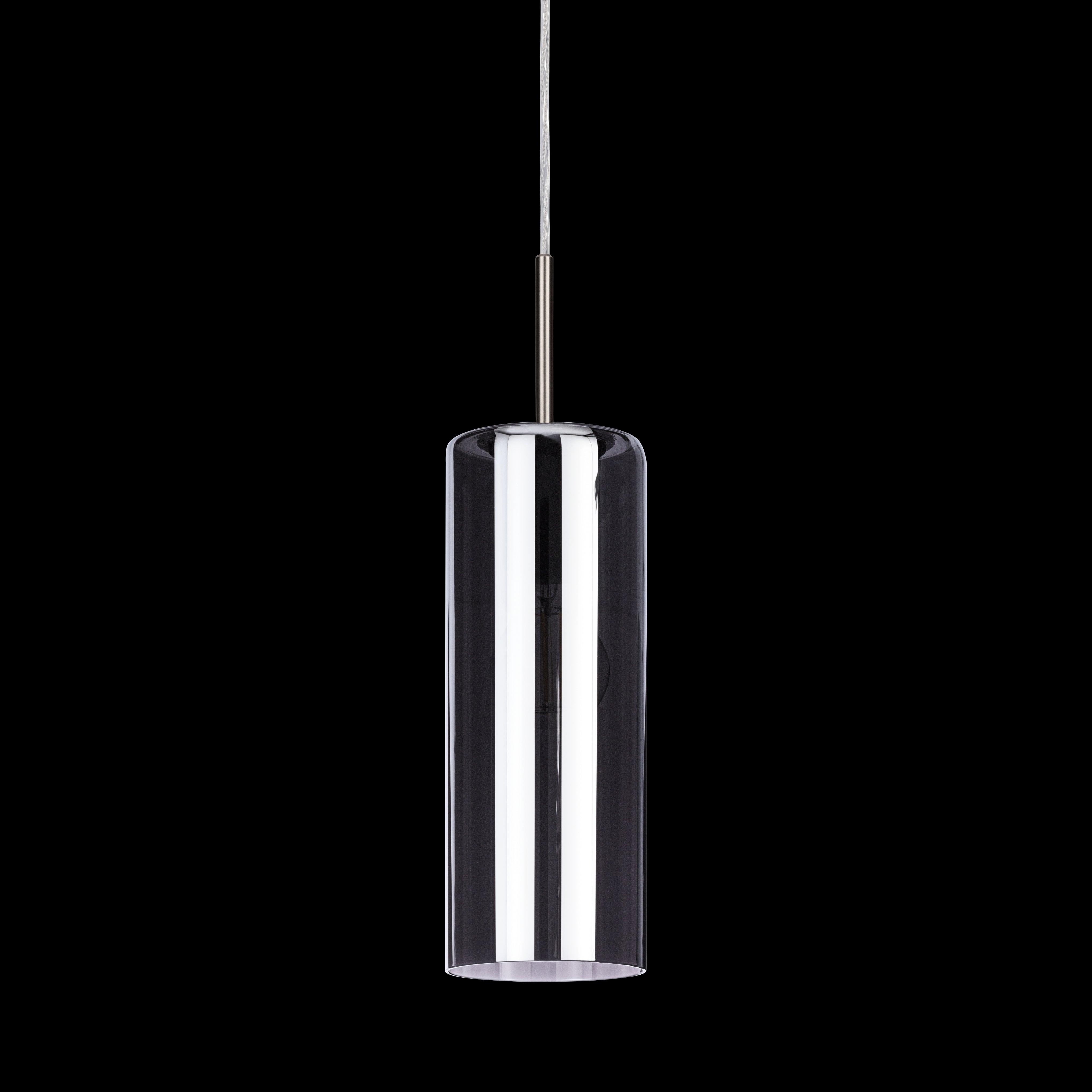 eglo selvino 3 light cylindrical smoked black glass pendant Kitchen Lighting Close Up