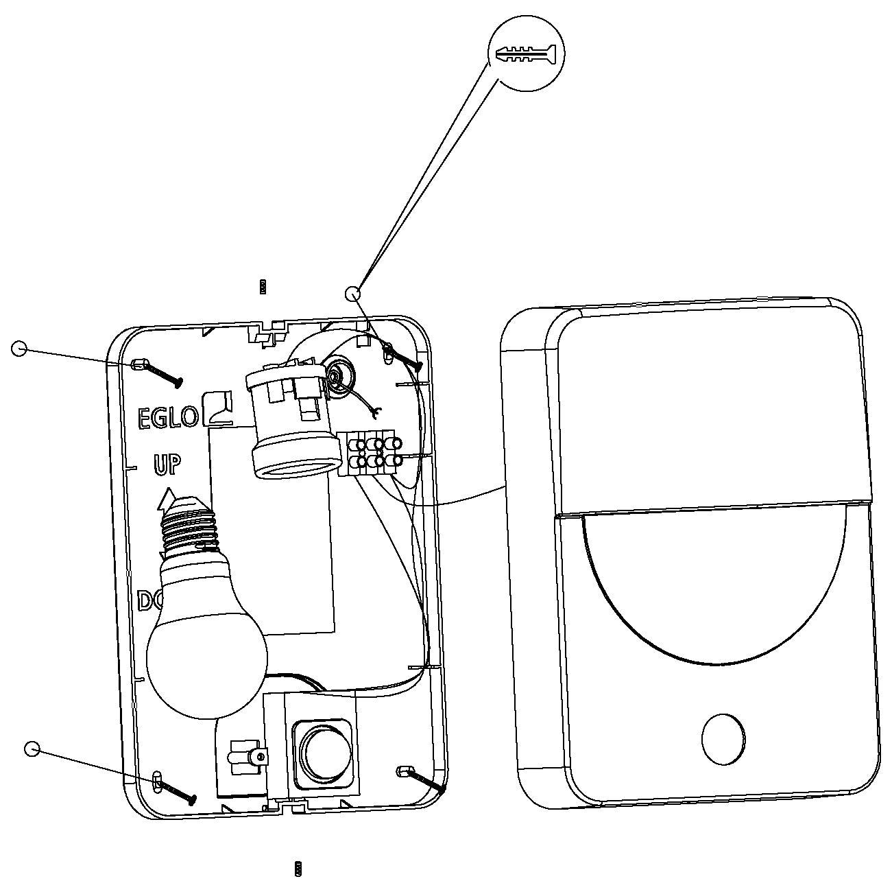 eglo salvanesco black pir outdoor wall light ip44 Kitchen Lighting Close Up