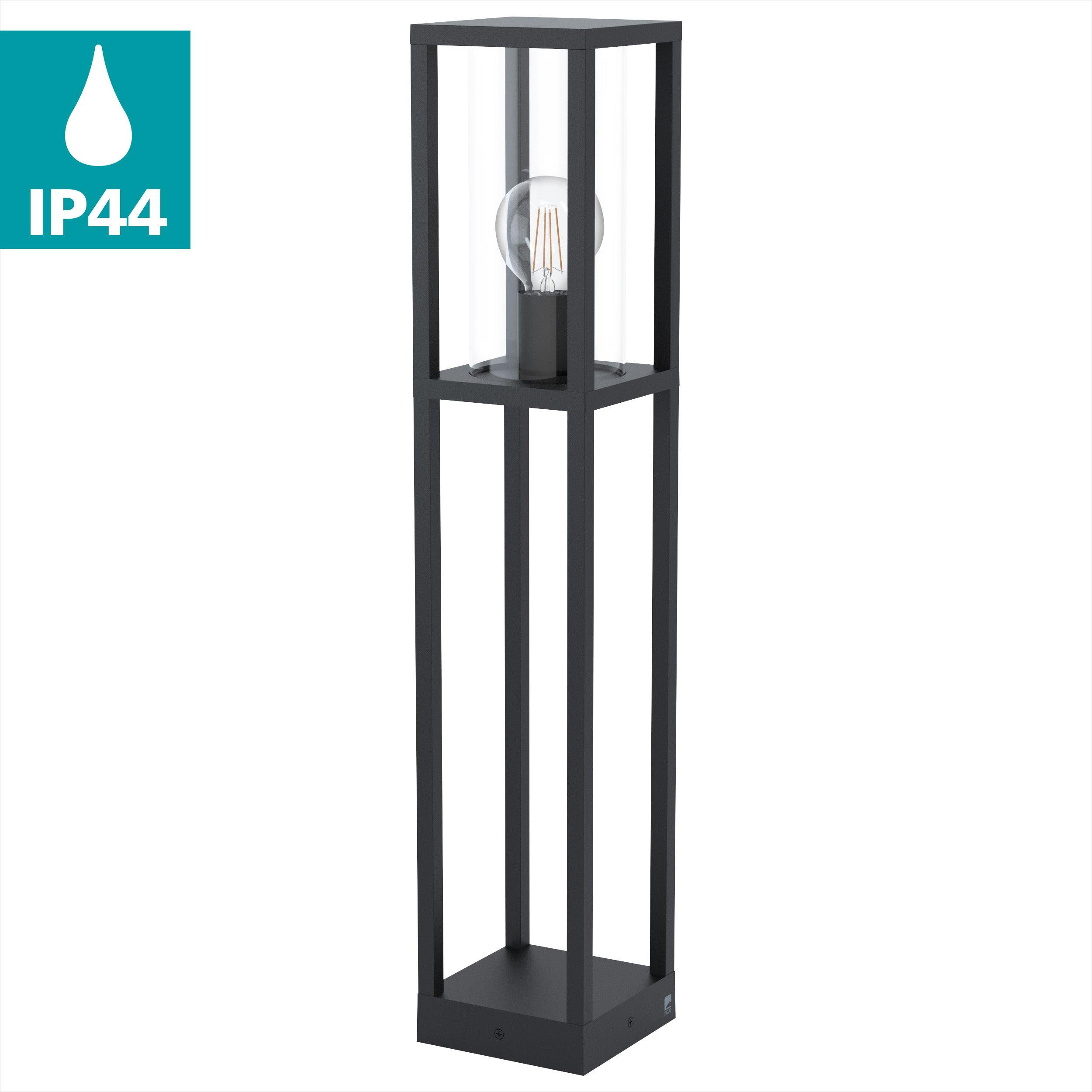 eglo cascinetta ip54 black bollard pathway outdoor led light hallway lighting 
