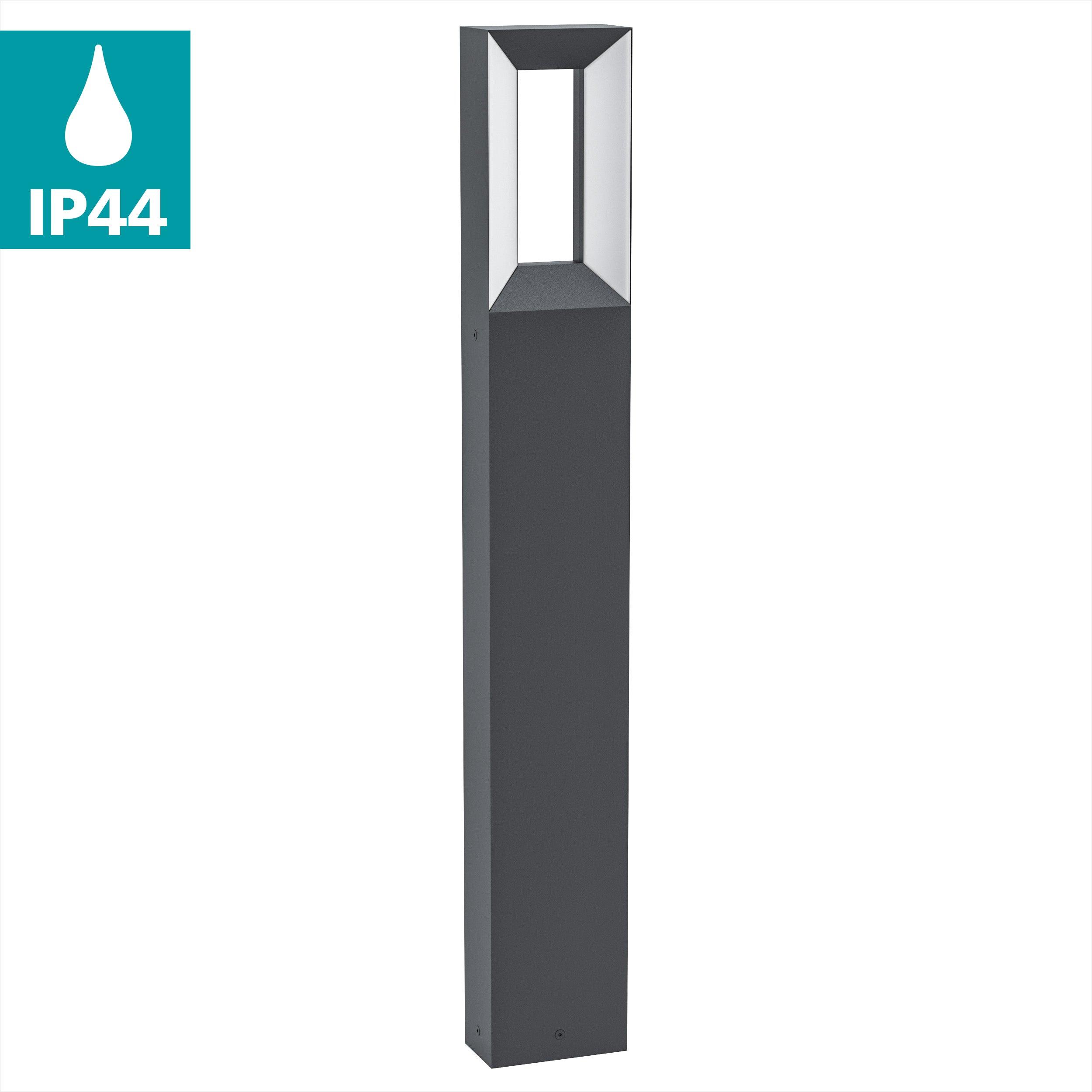 eglo riforano ip44 black linear led bollard outdoor light hallway lighting 