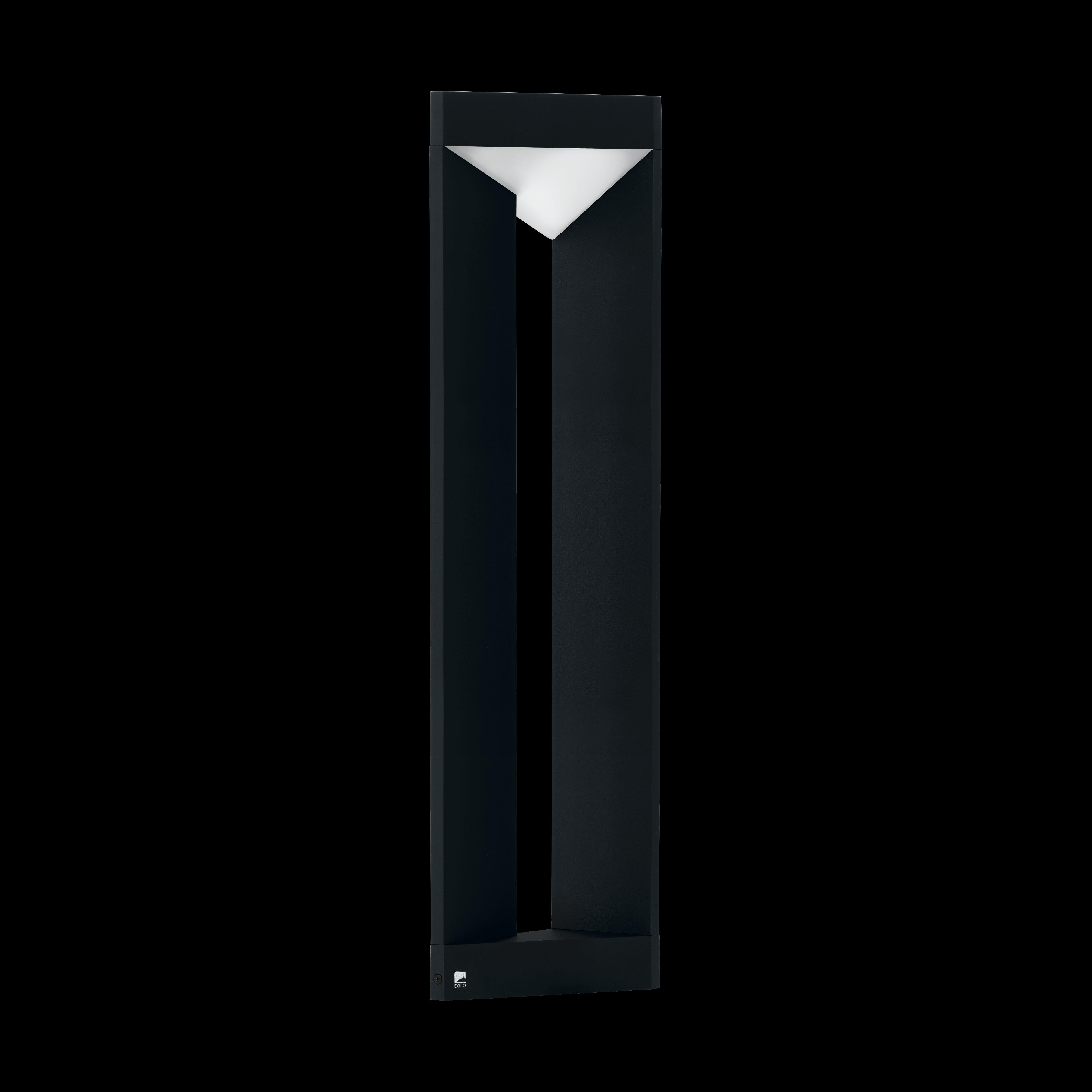 eglo nembro ip54 black linear led bollard pathway light living room image