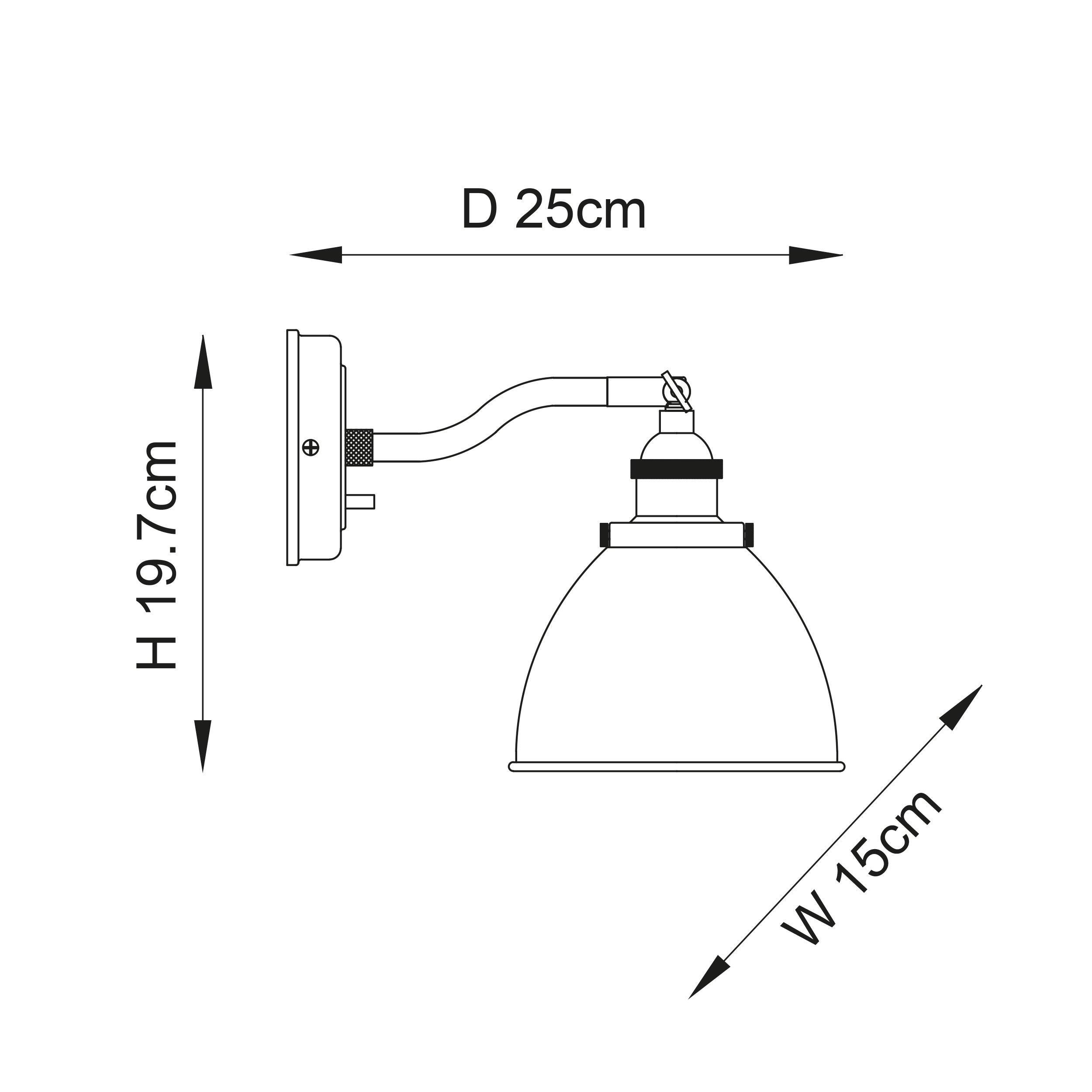 Franklin Pewter & Black Metal Shade Wall Light-WAREHOUSE-40-240426