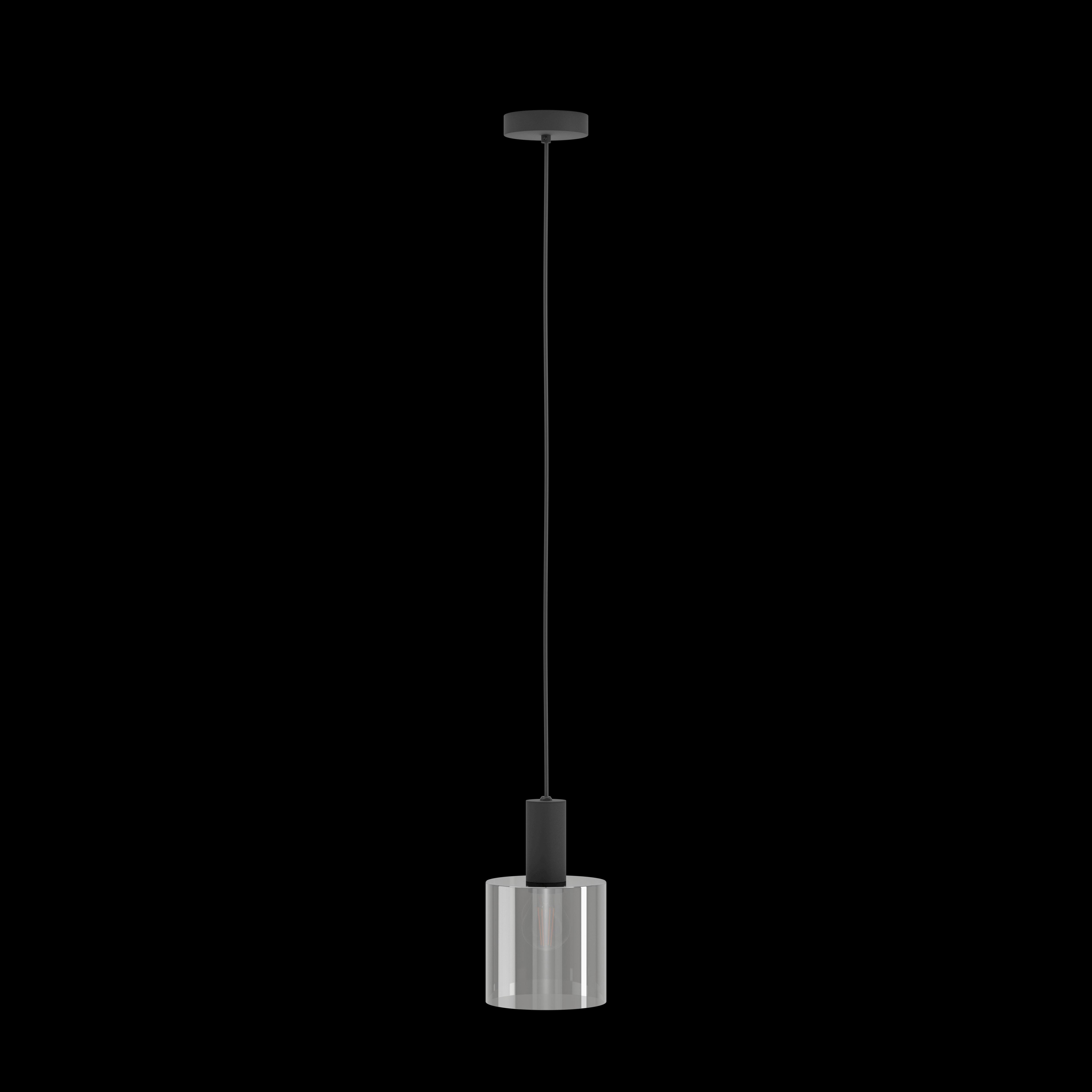eglo gorosiba smoked black glass ceiling pendant living room image