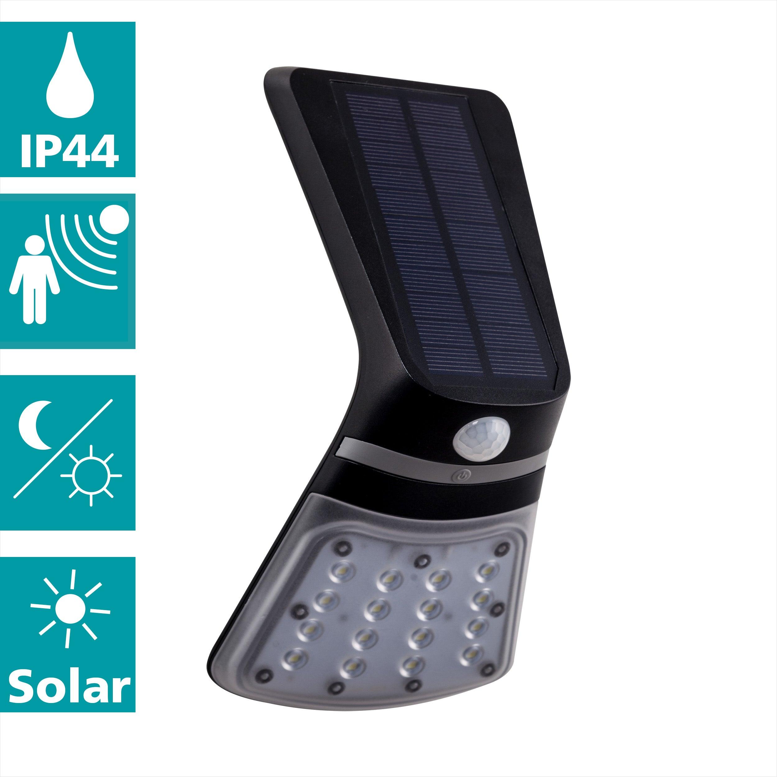 eglo lamozzo 1 black led solar powered wall light ip44 kitchen lighting 
