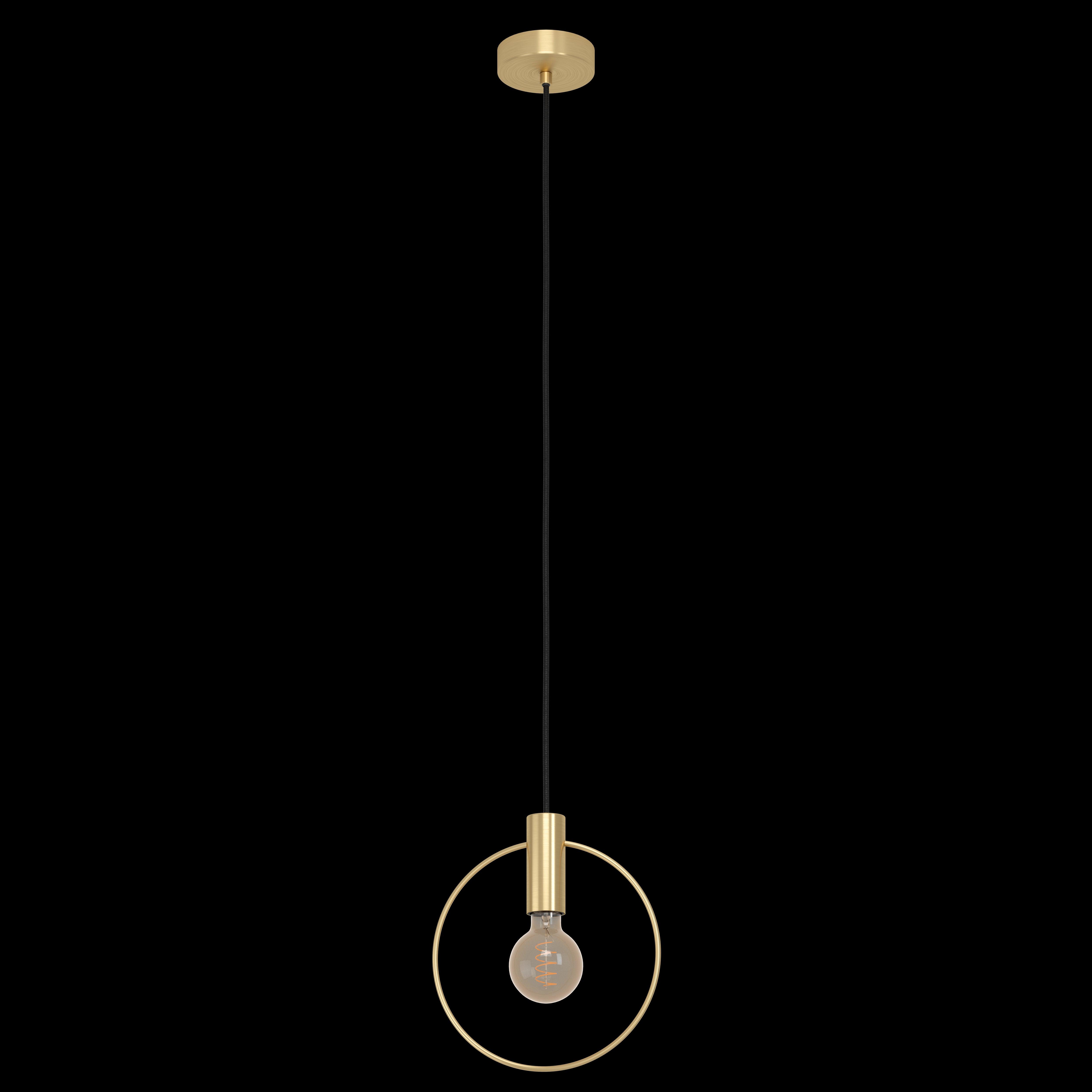 eglo manizales brass hoop ceiling pendant living room close up