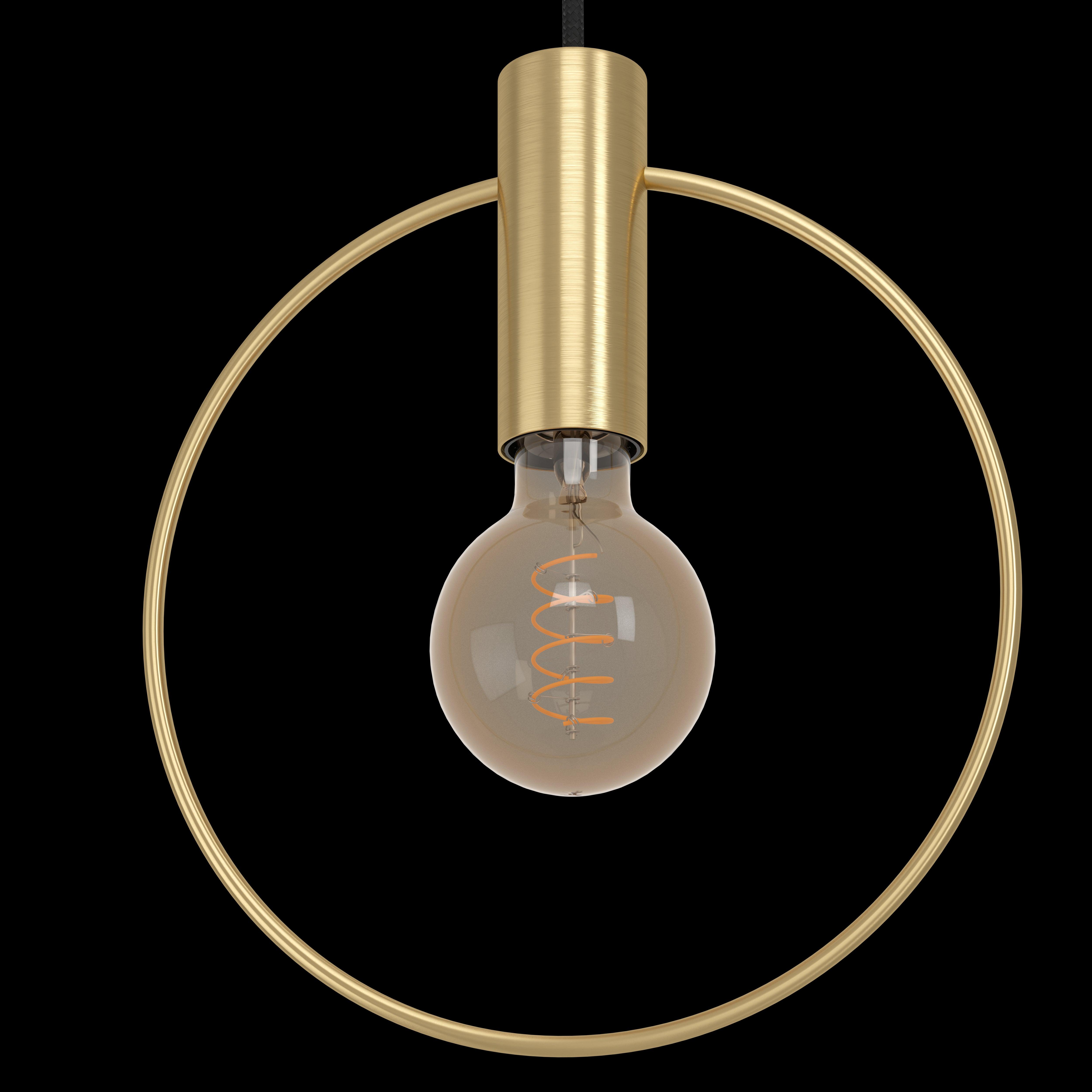 eglo manizales brass hoop ceiling pendant Kitchen Lighting Close Up