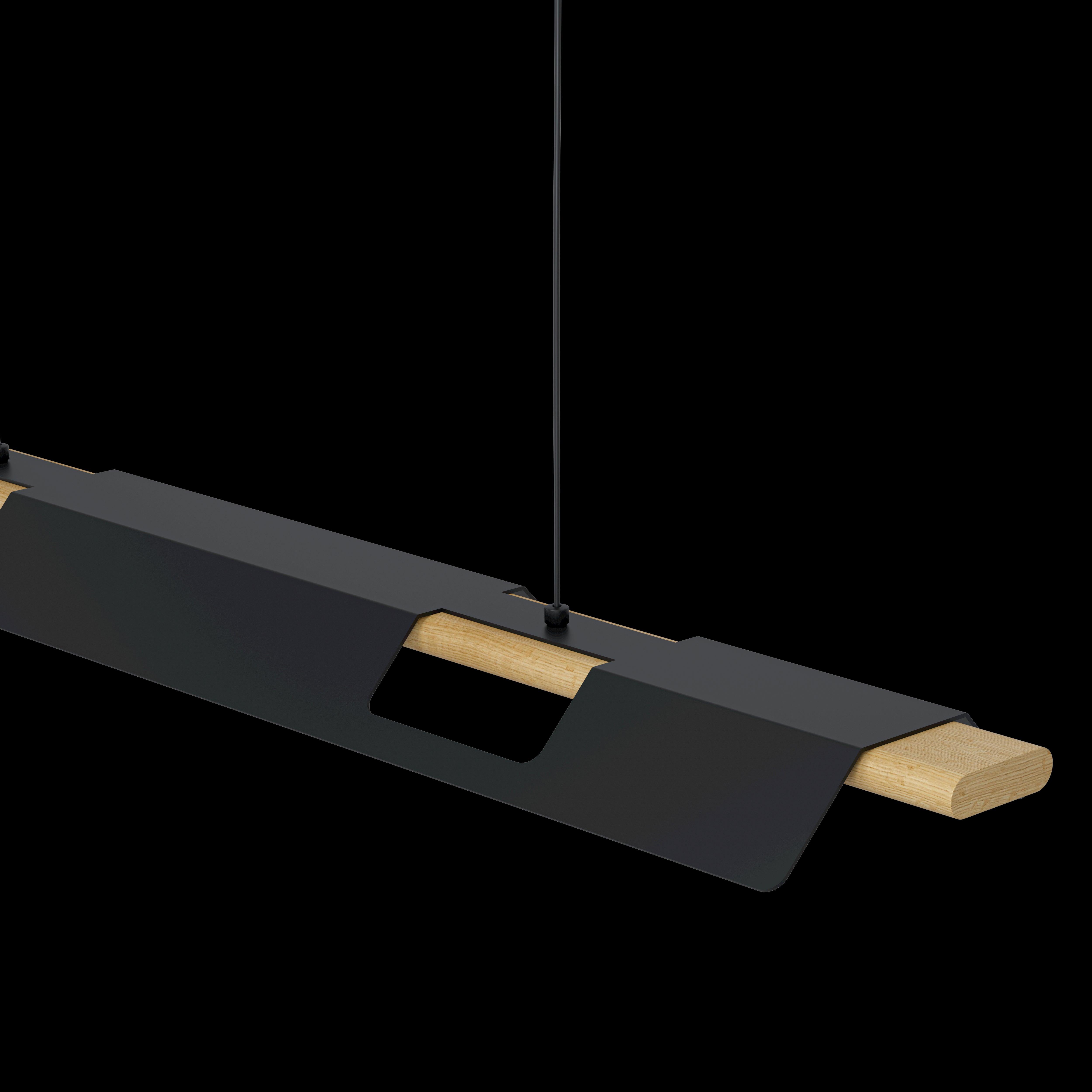 eglo ermua led rubberwood black sheet metal pendant kitchen lighting 