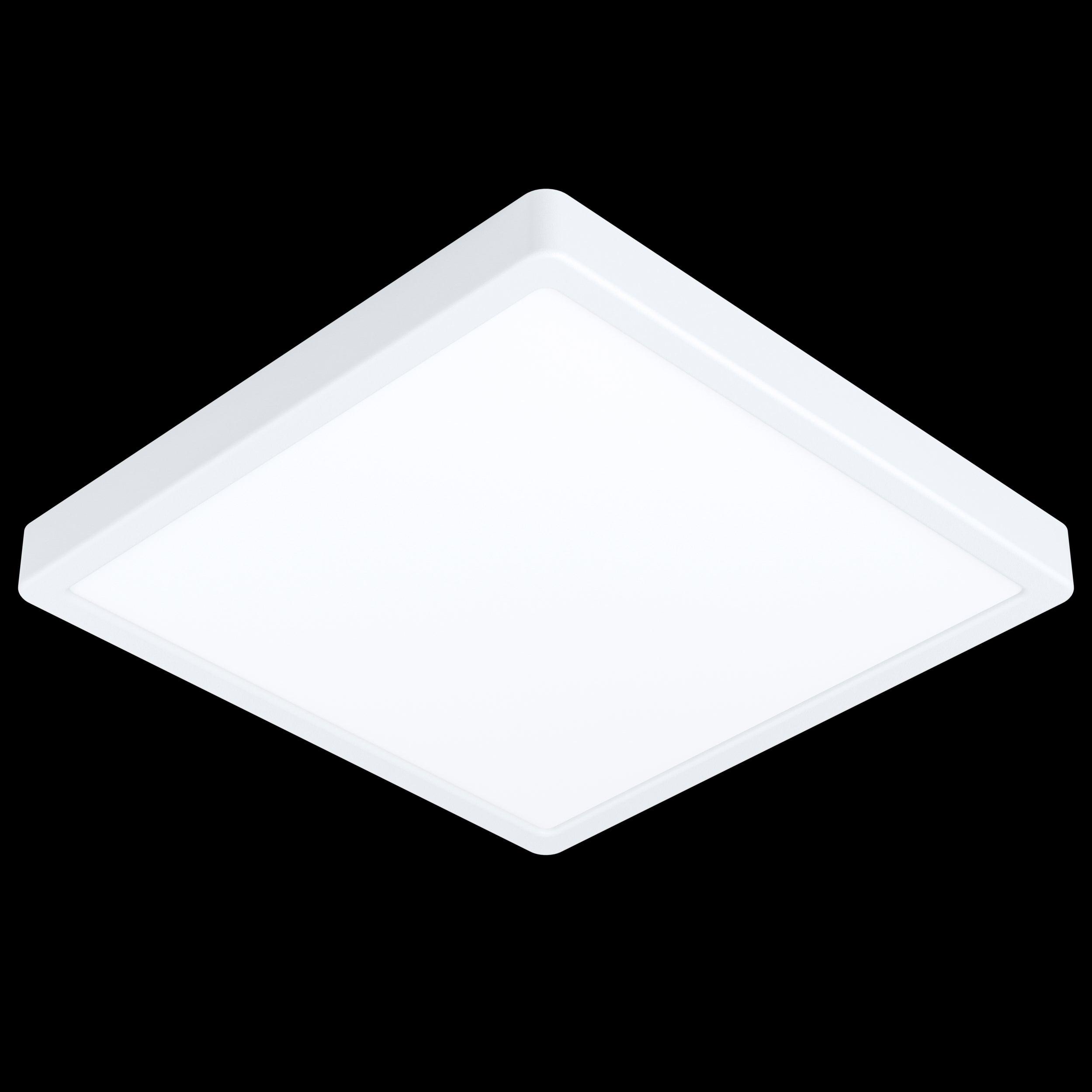 eglo connect fueva z smart led white square flush ceiling light living room close up