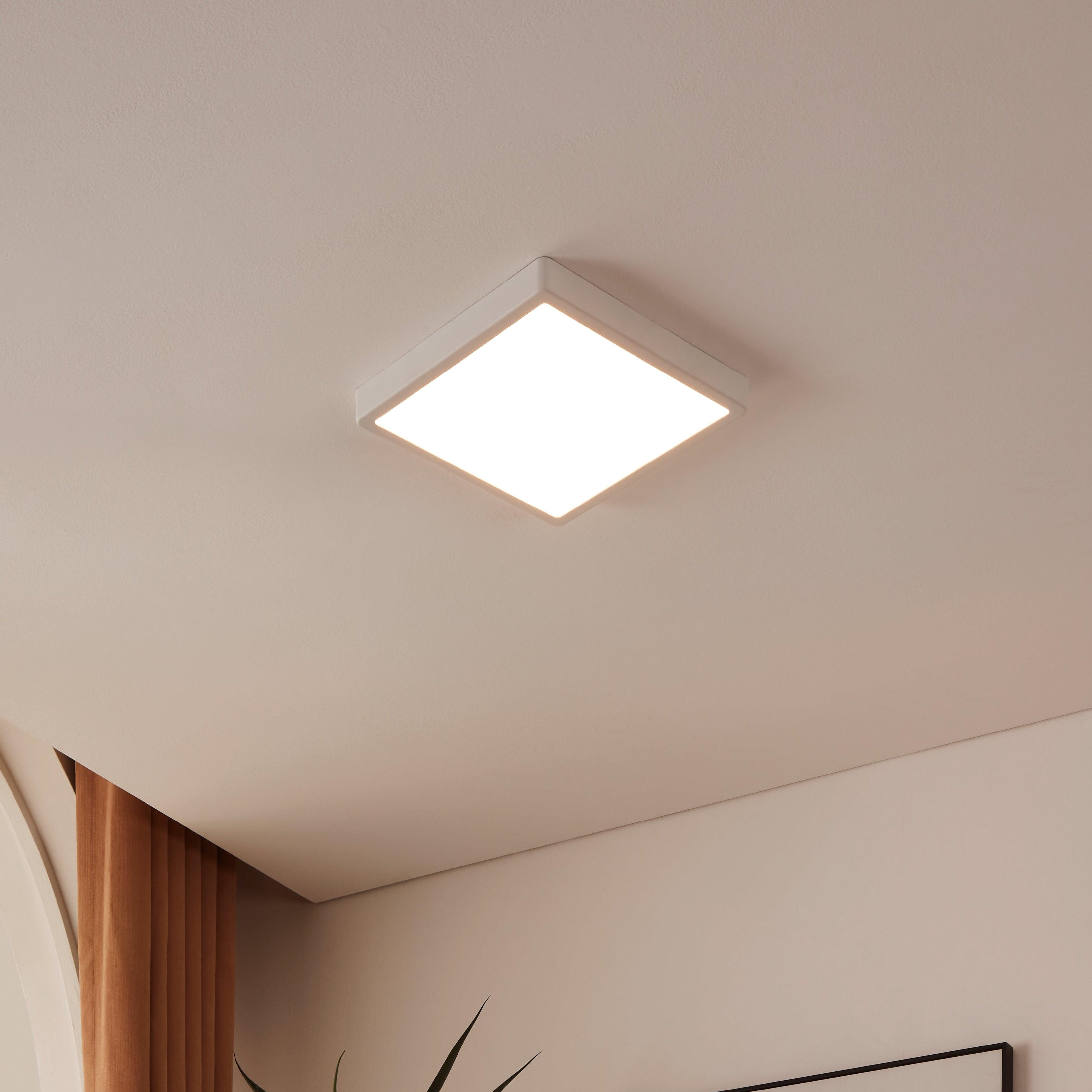 eglo connect fueva z smart led white square flush ceiling light