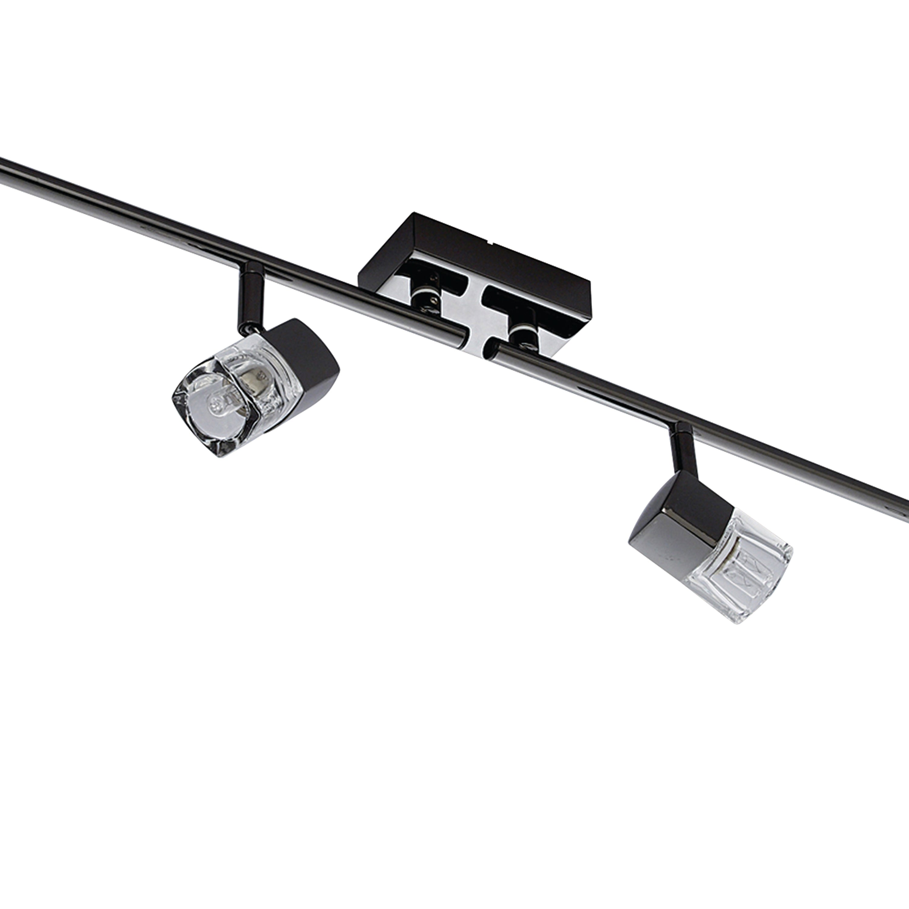 Searchlight Blocs 4 Light Split Bar Spotlight - Chrome & Clear Glass