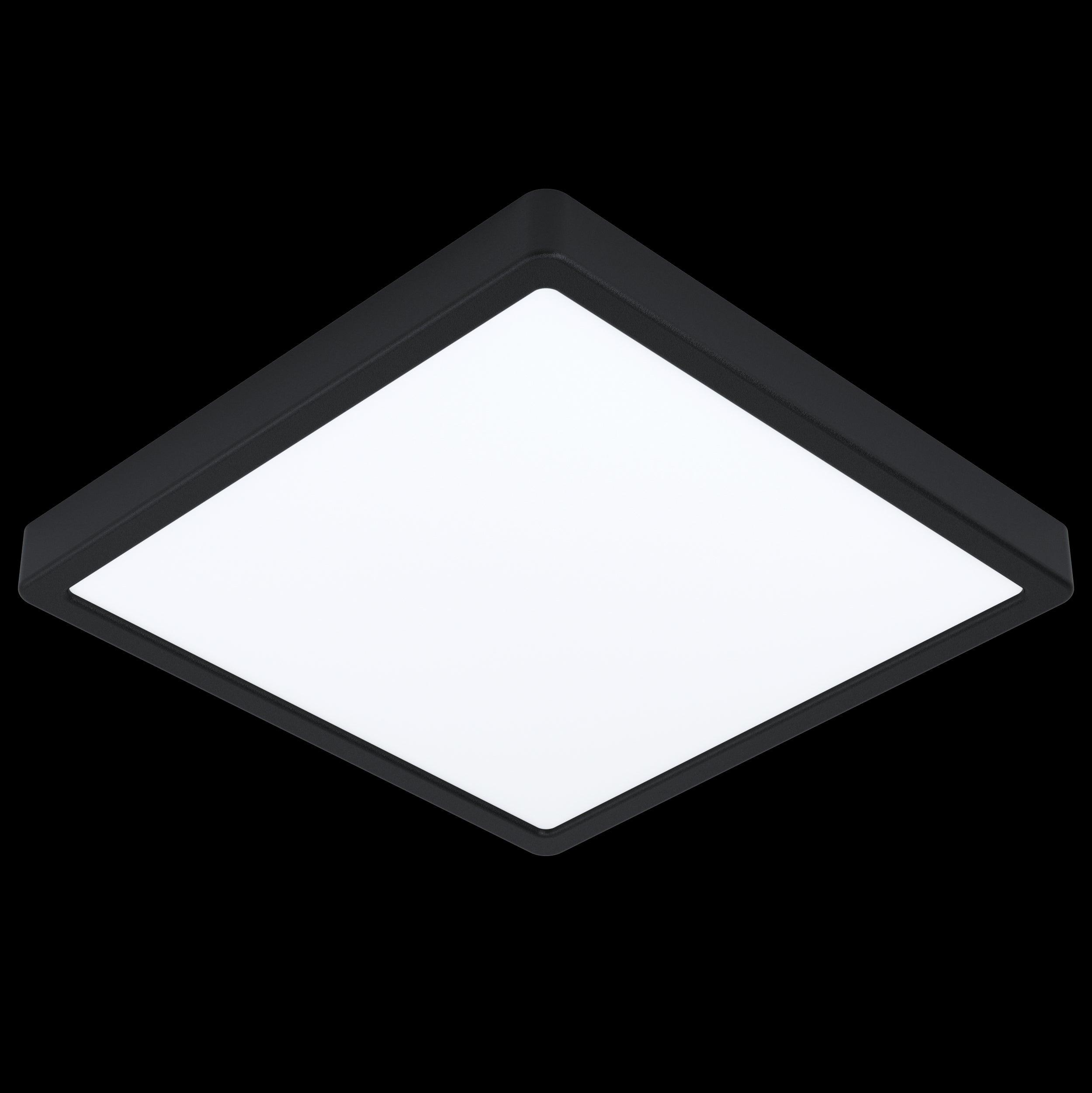 eglo connect fueva z smart led black square flush ceiling light living room image