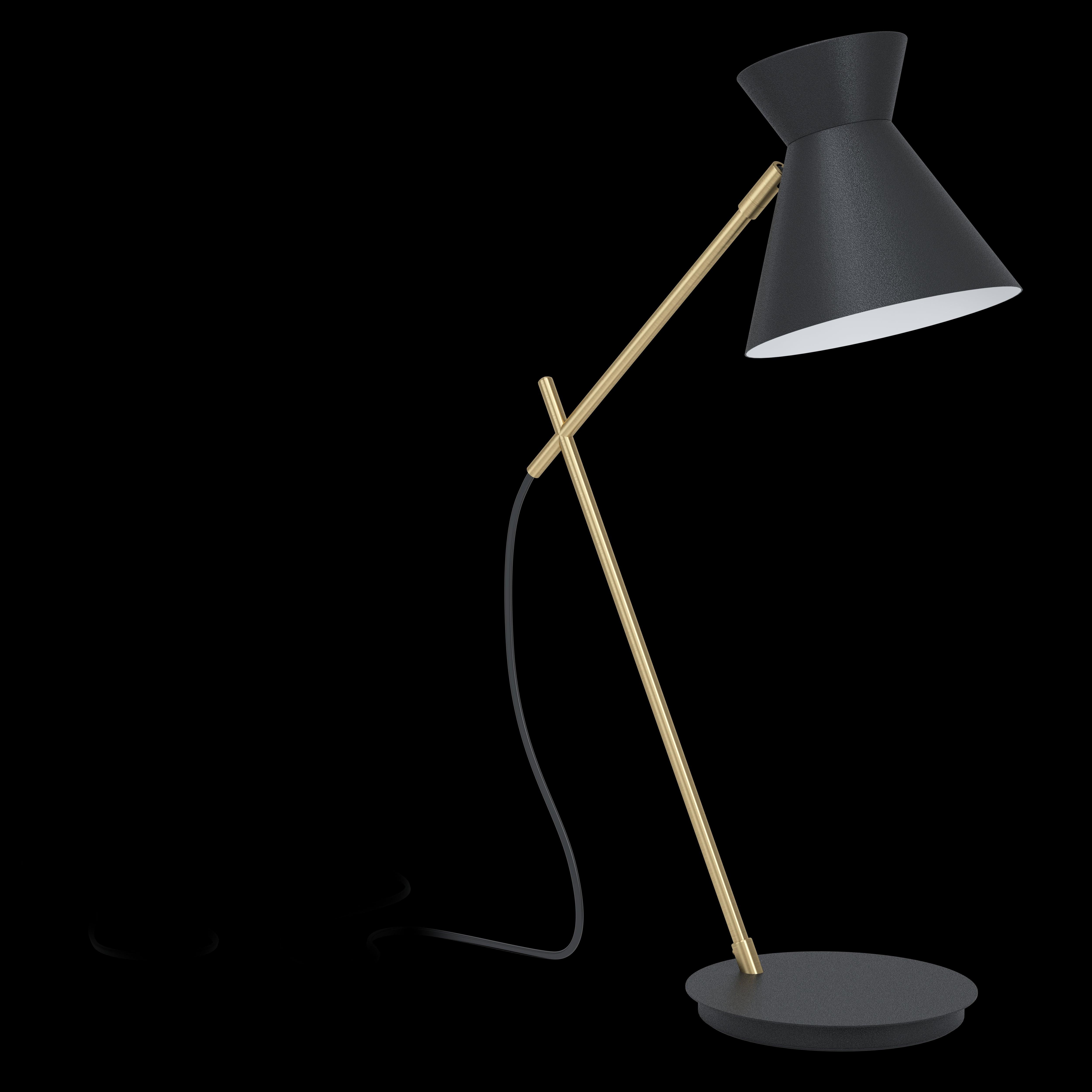 eglo amezaga brass desk lamp black metal shade kitchen lighting 