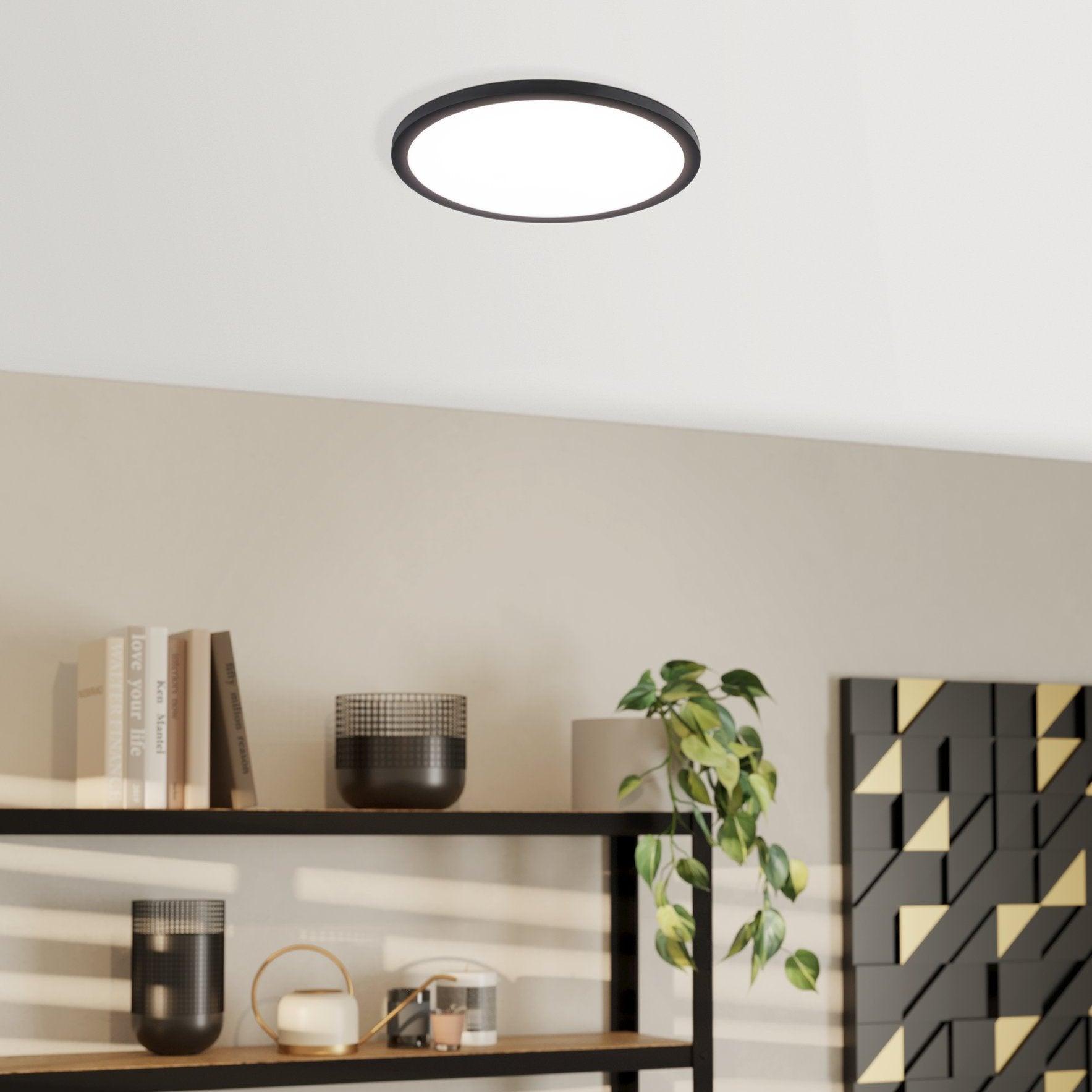 eglo fueva flex black led recessed ceiling light cool white living room image