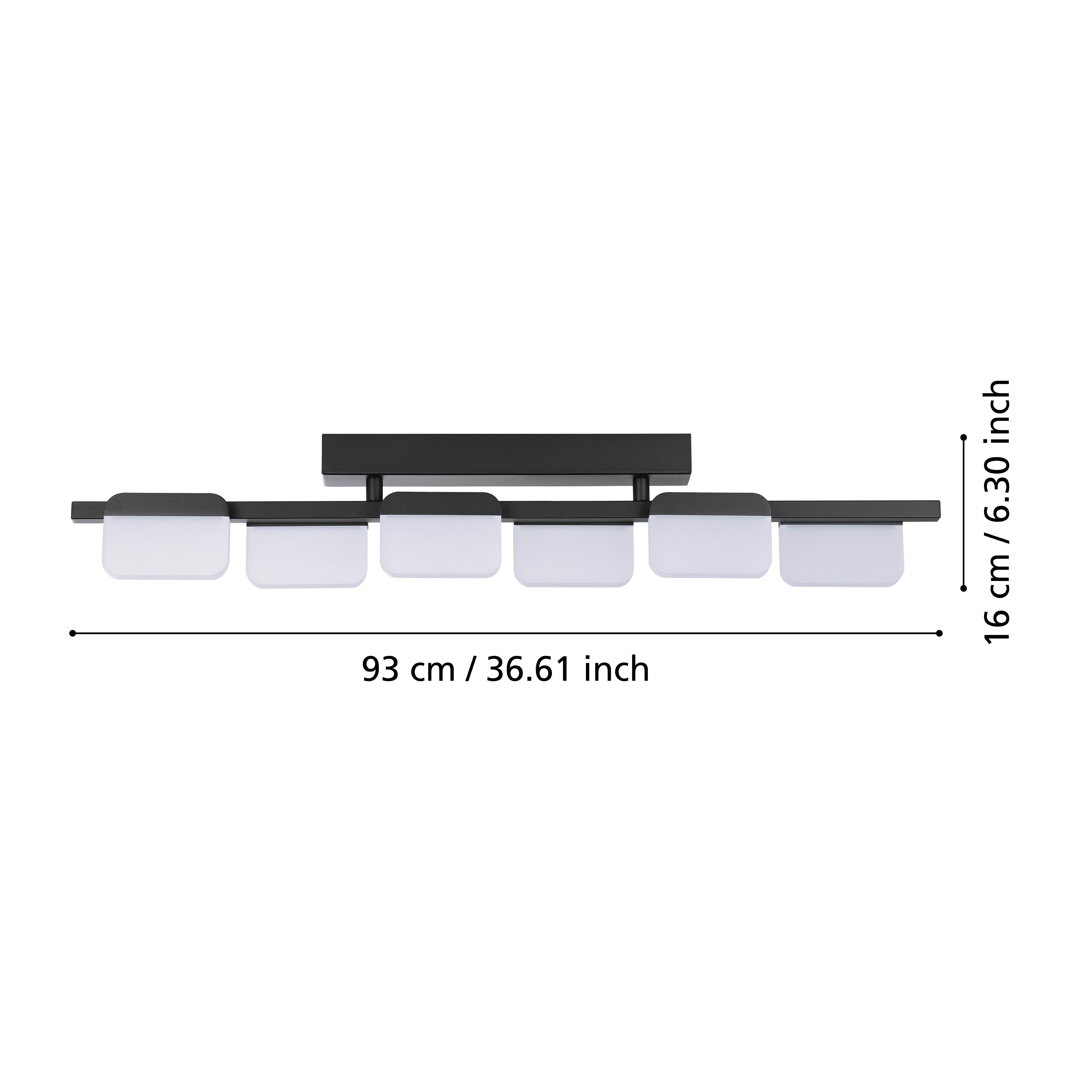 eglo ervidel 6 light black led ceiling flush acrylic shades living room image