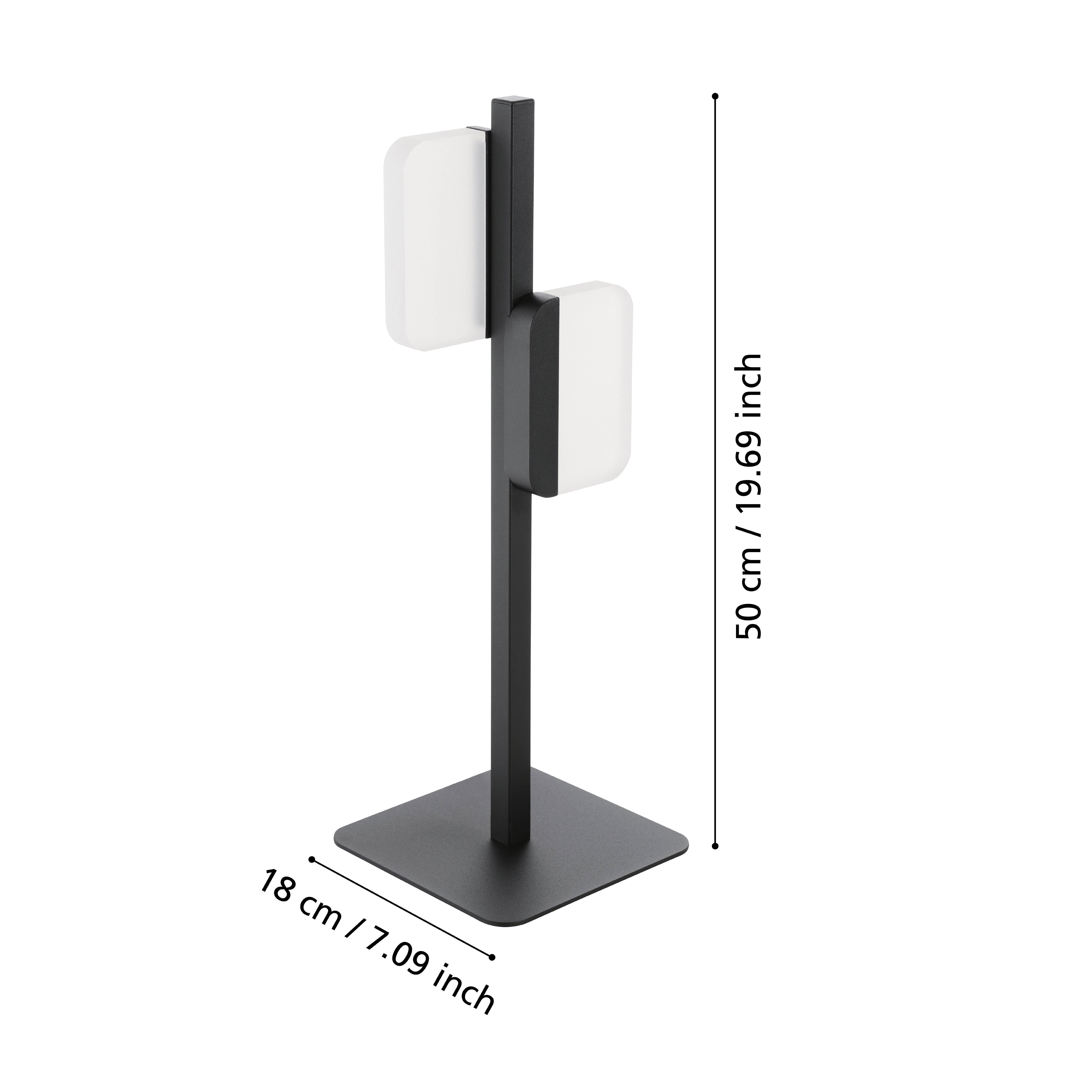 eglo ervidel black led 2 light table lamp living room image