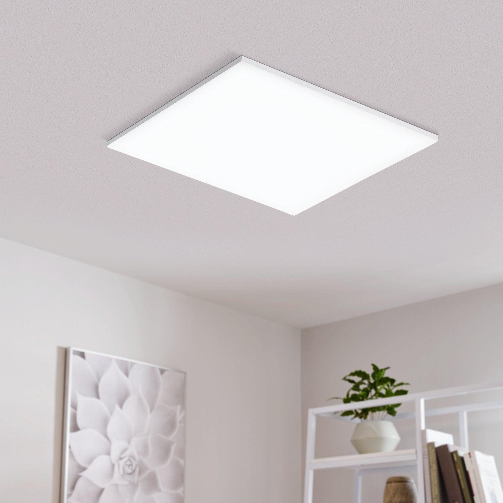 eglo turcona white square led flush ceiling light 59cm