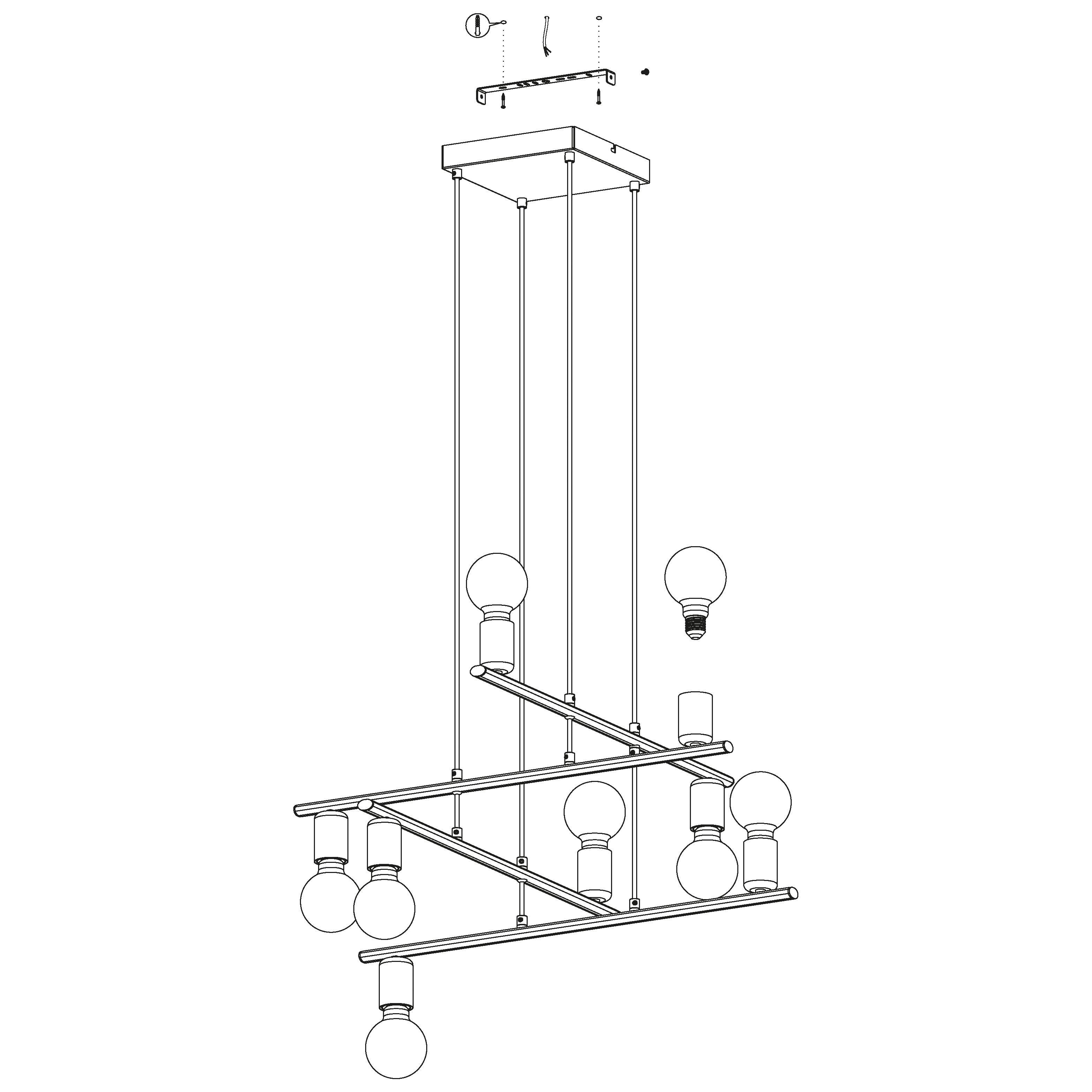 eglo mezzana 8 light black ceiling pendant kitchen lighting 