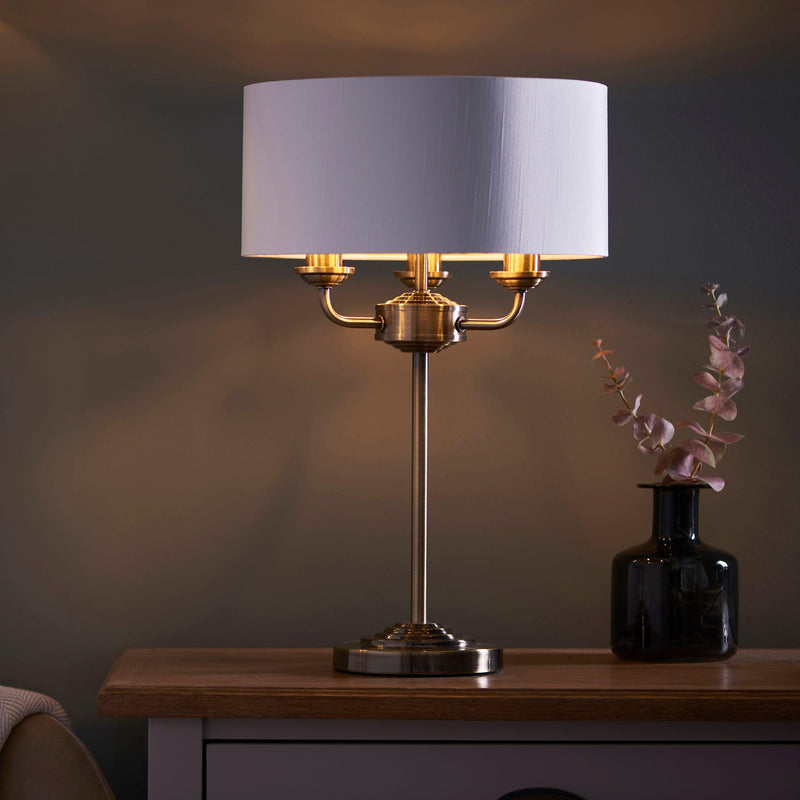 Endon Highclere 3 Brass Finish Light Table Lamp