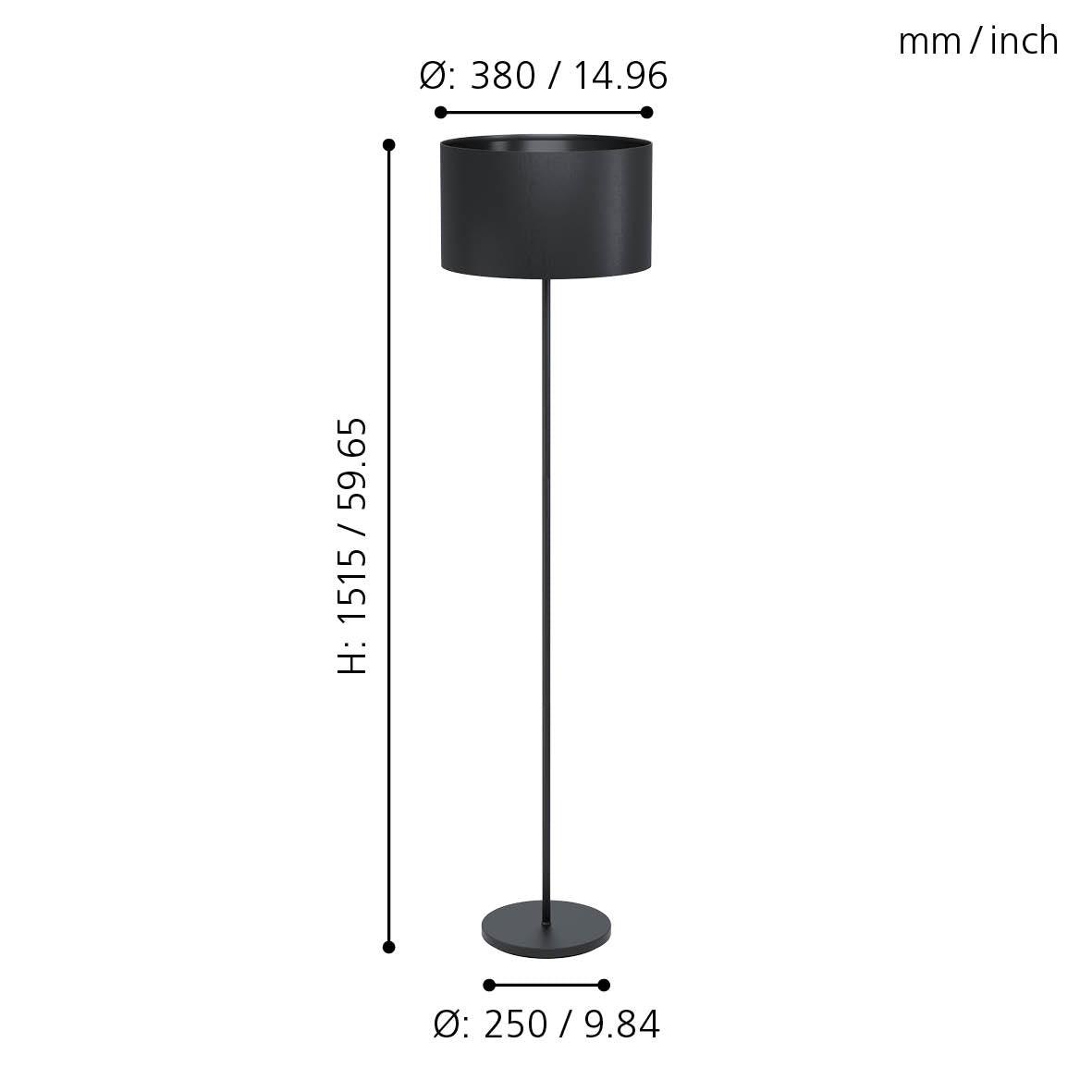 eglo maserlo 1 black floor lamp with fabric shade Kitchen Lighting Close Up