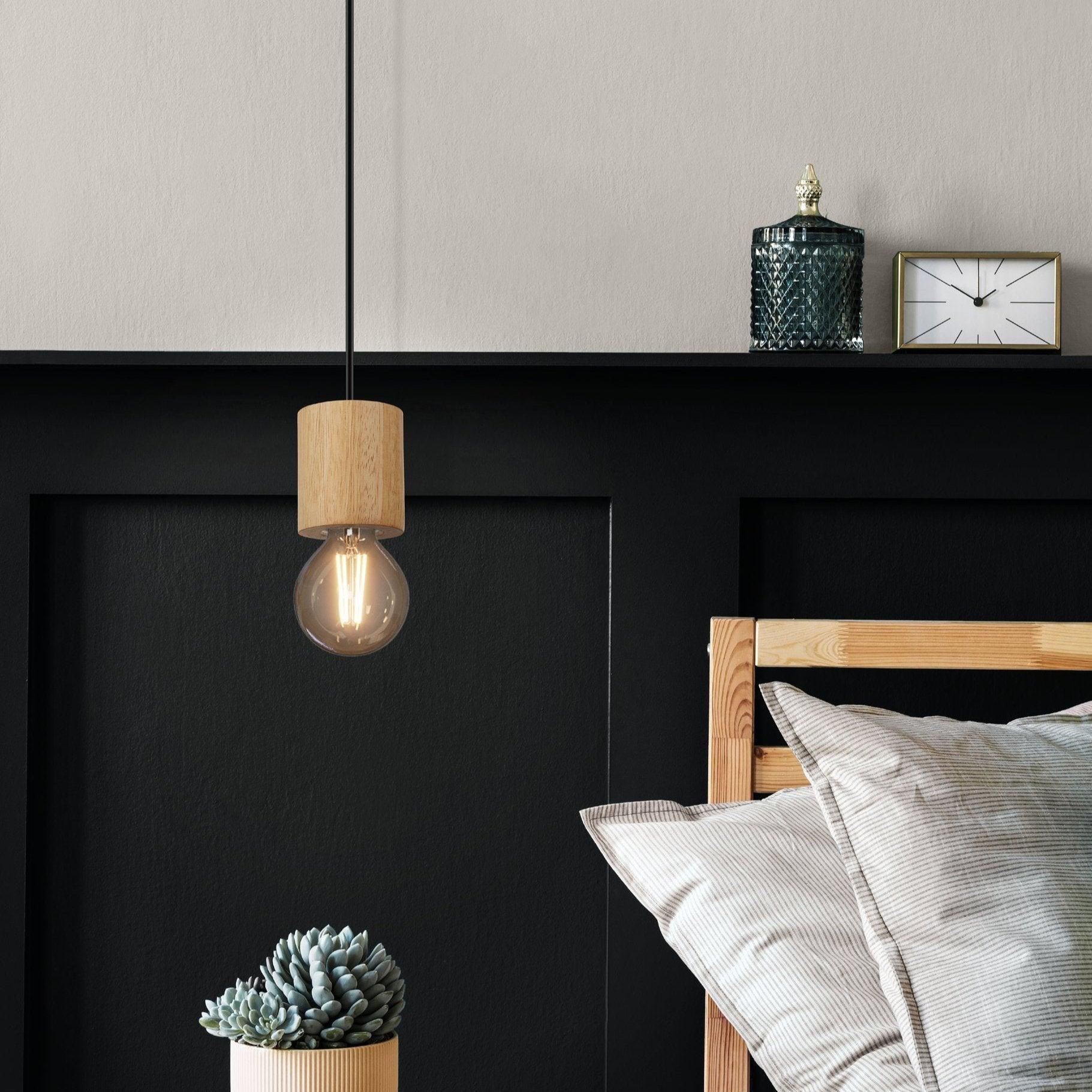 eglo turialdo wood black cable ceiling pendant