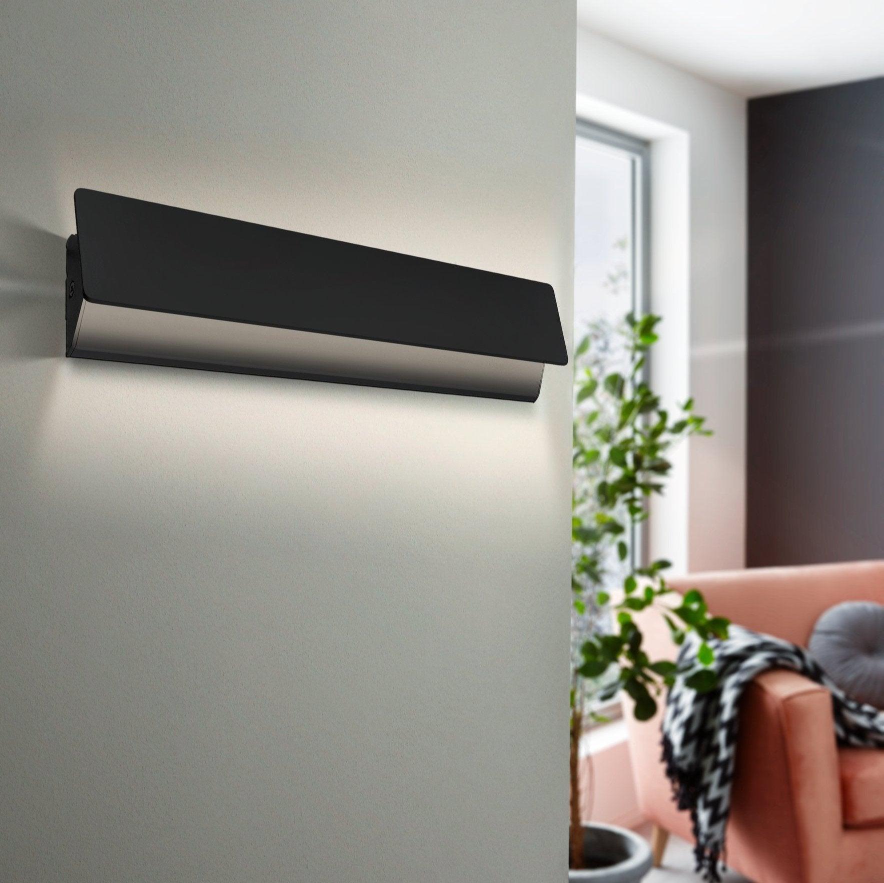 eglo zubialde black led wall light