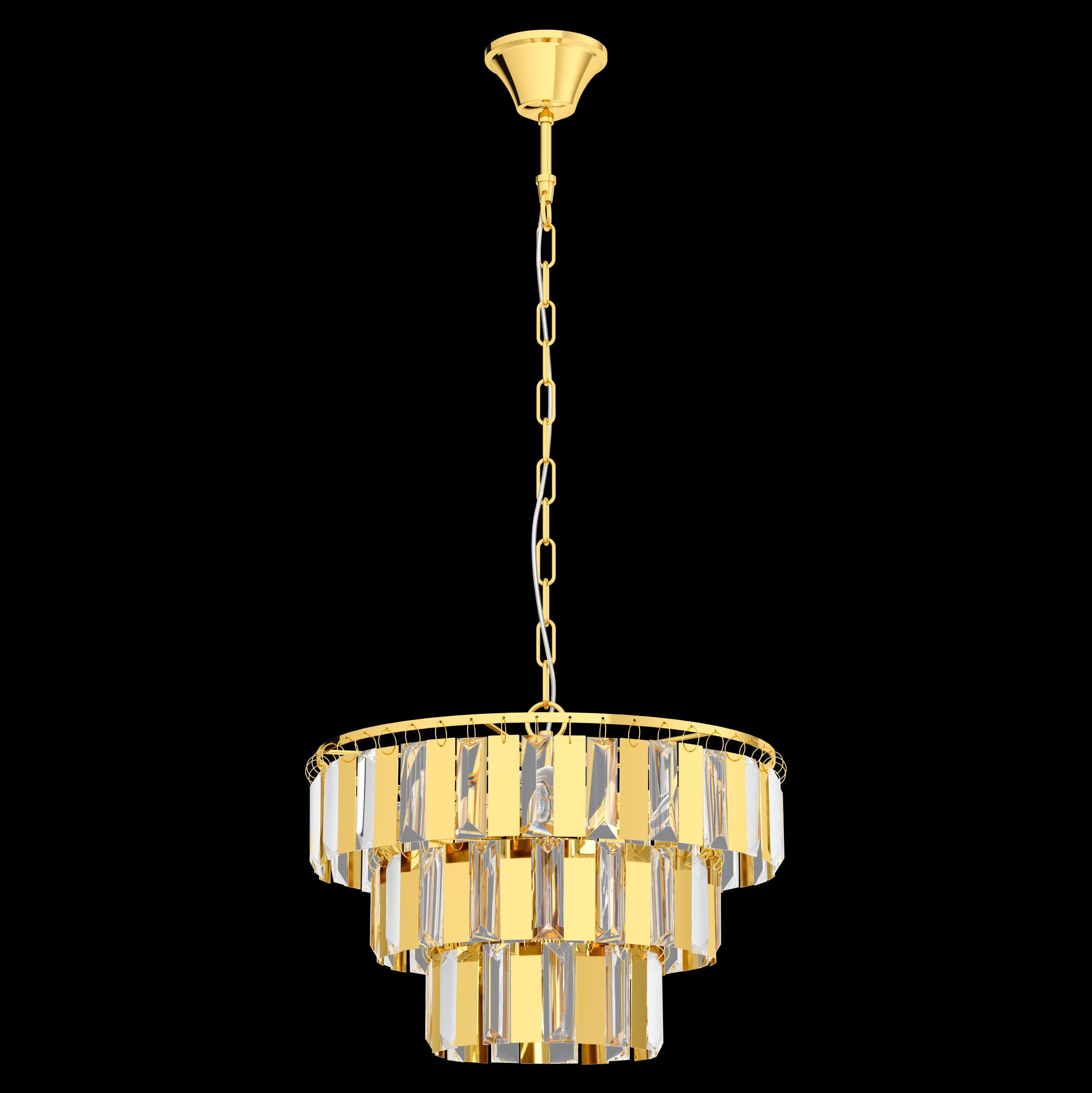 eglo erseka crystal glass brass ceiling pendant 38 5cm living room image