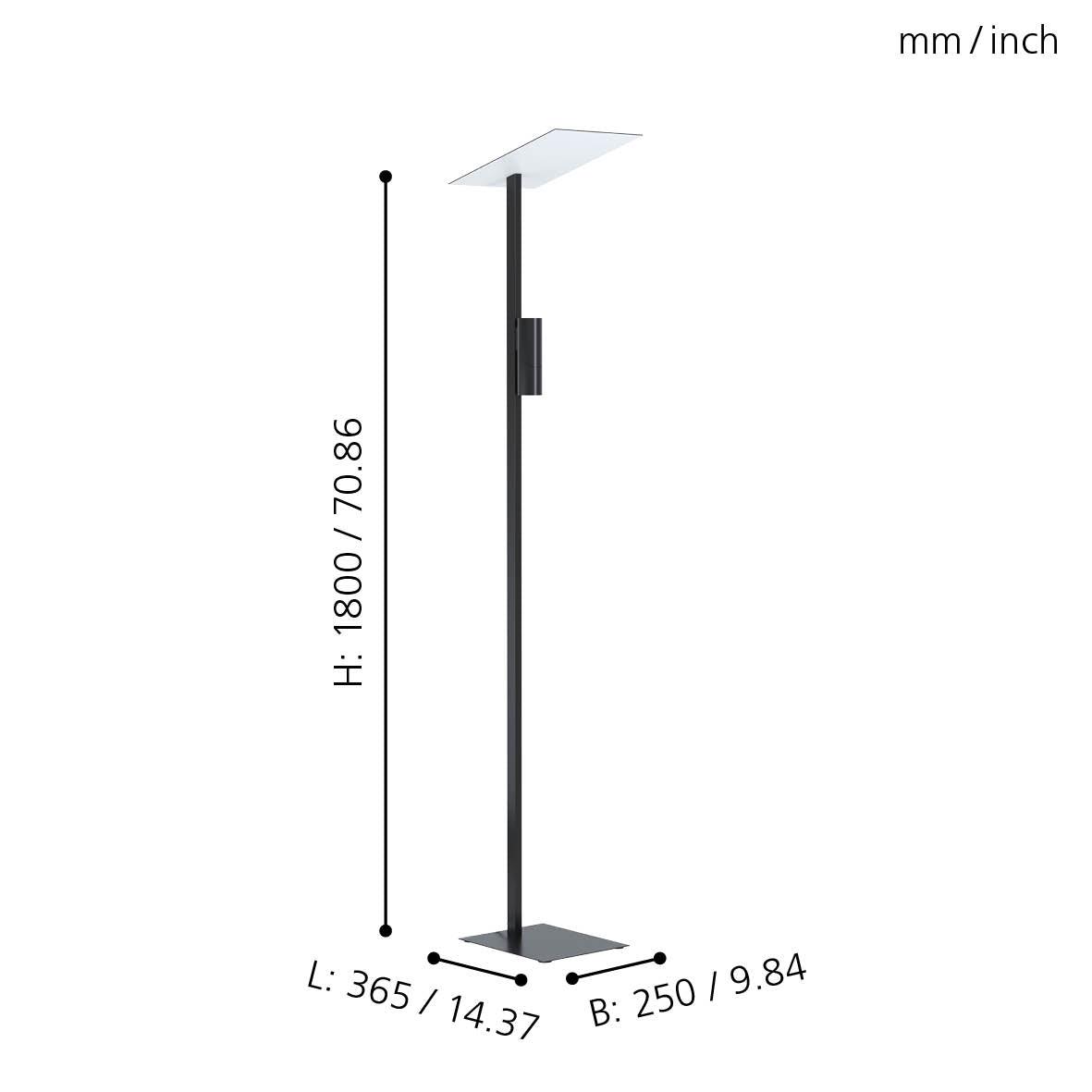 eglo budensea modern black floor lamp living room close up