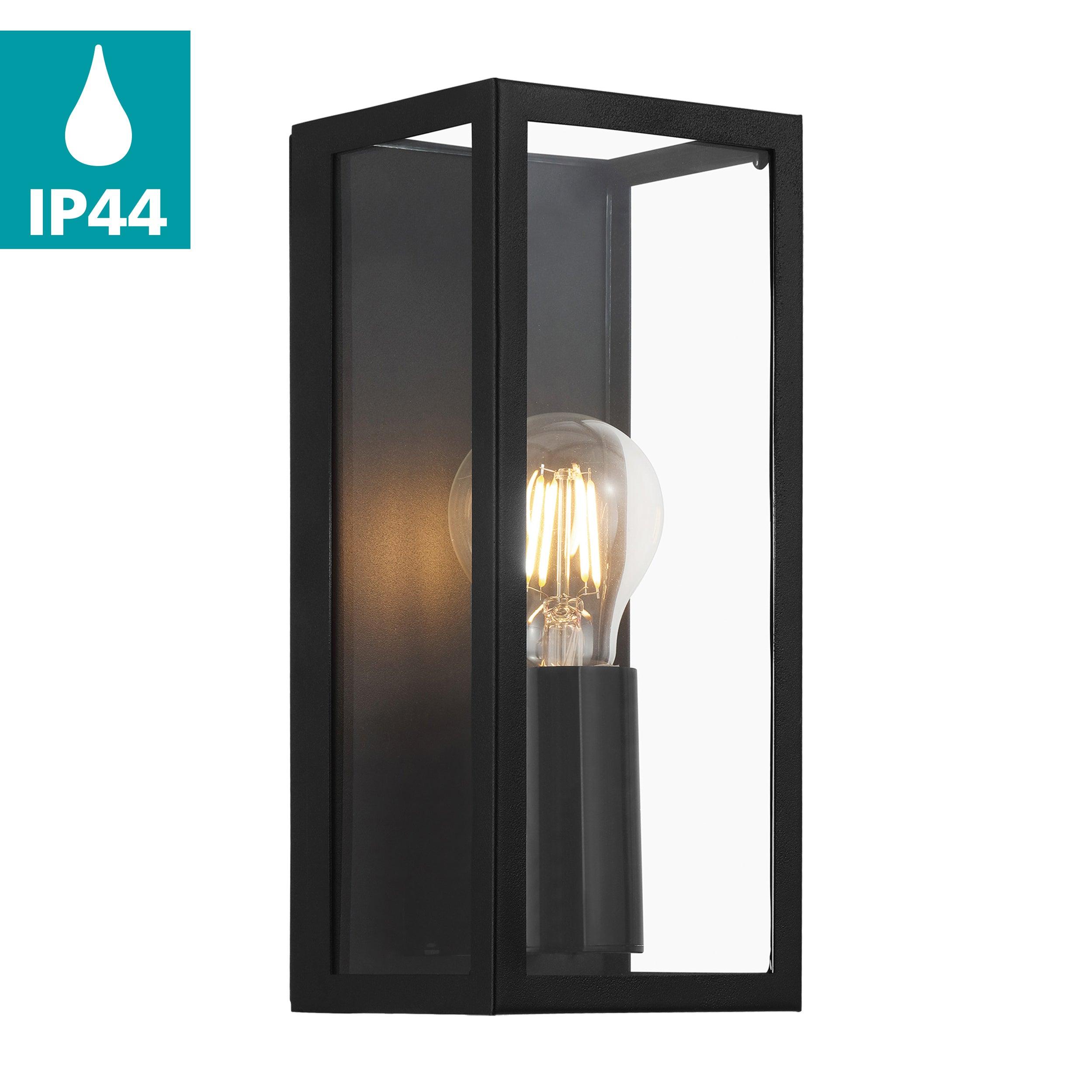 eglo amezola black bathroom wall light ip44 hallway lighting 