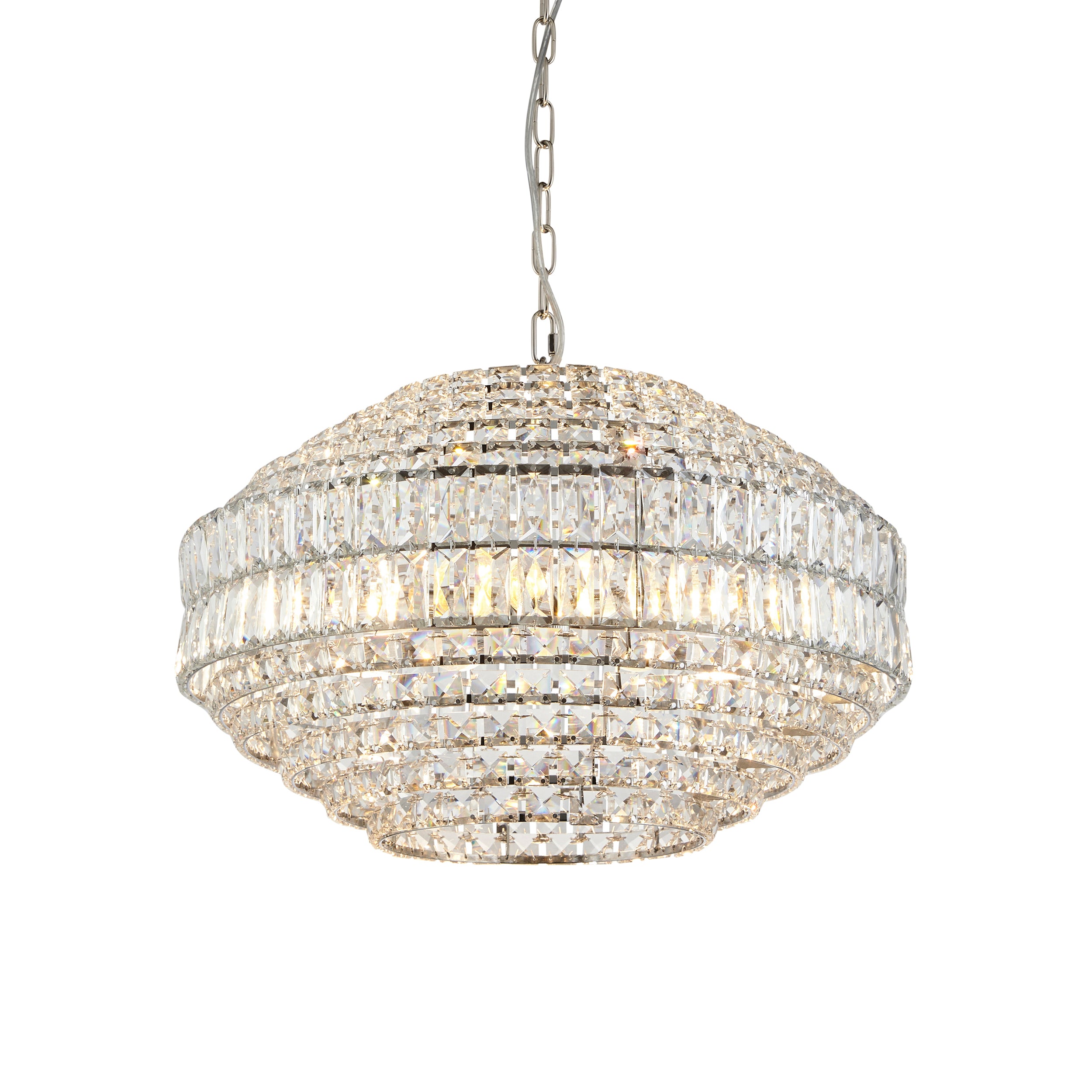 Beatrice 5 Light Crystal Glass & Chrome Pendant 99155 by Endon Lighting