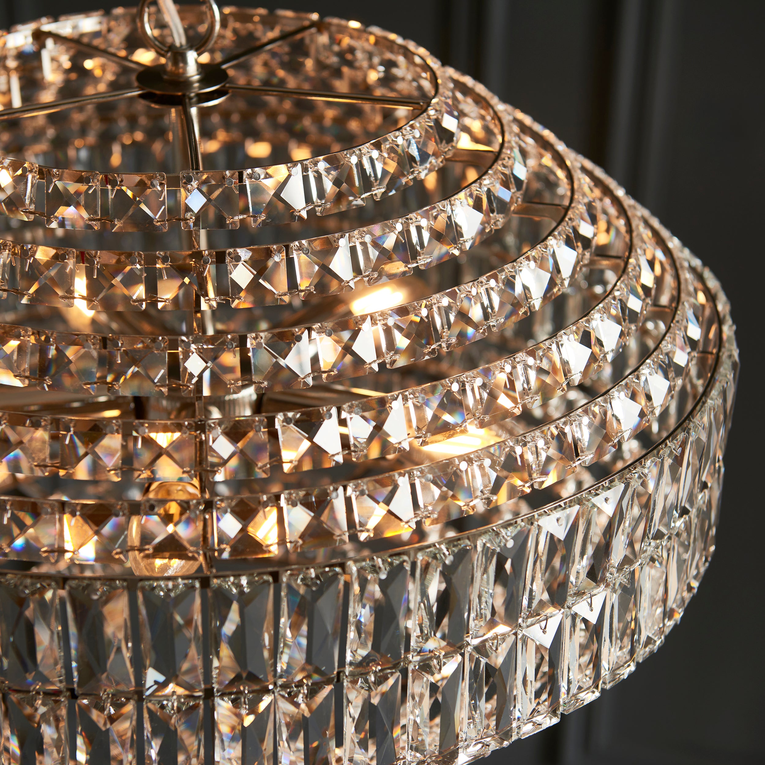 Beatrice 5 Light Crystal Glass & Chrome Pendant