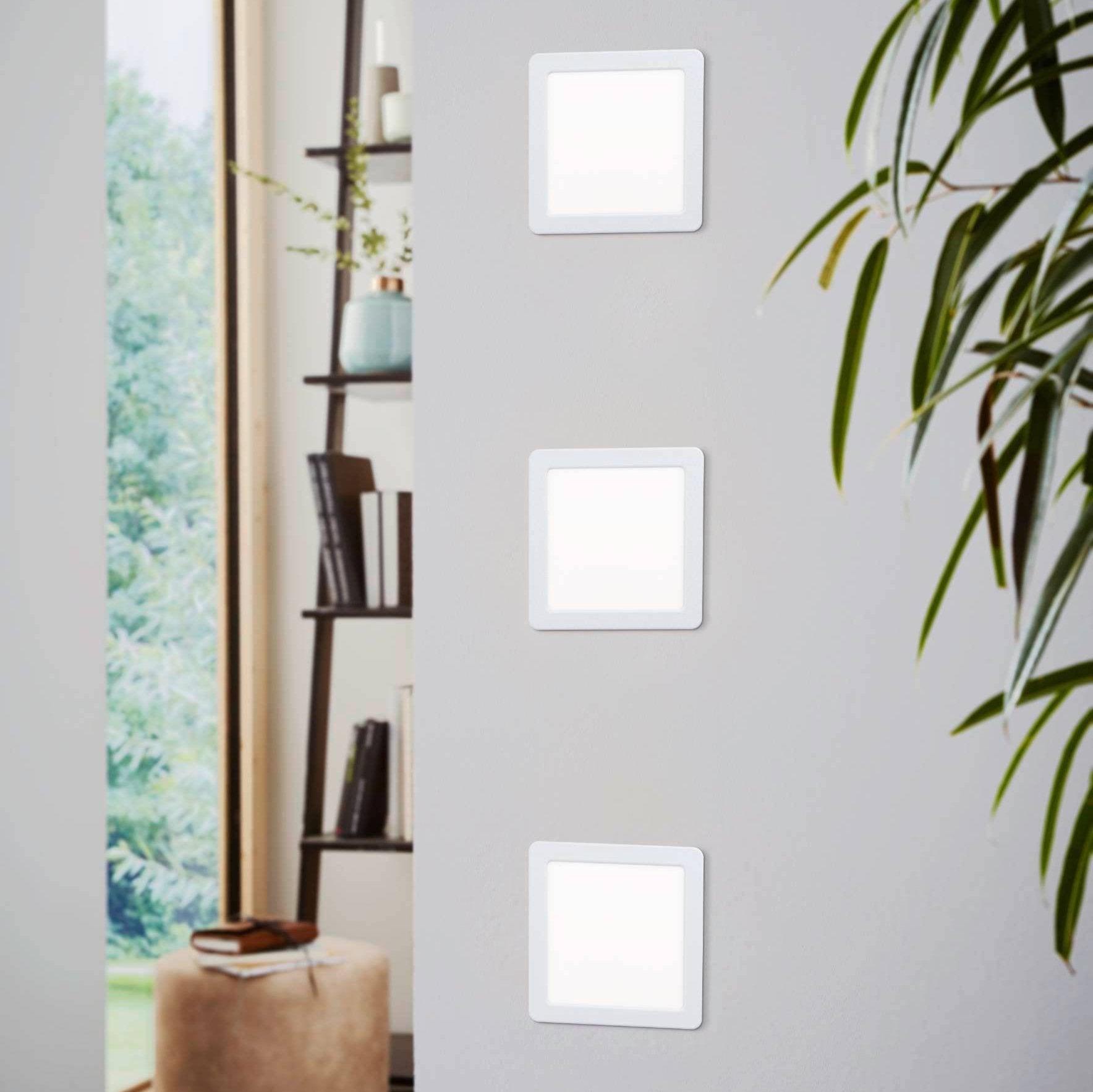 eglo fueva 5 white led square recessed ceiling light 16 6cm